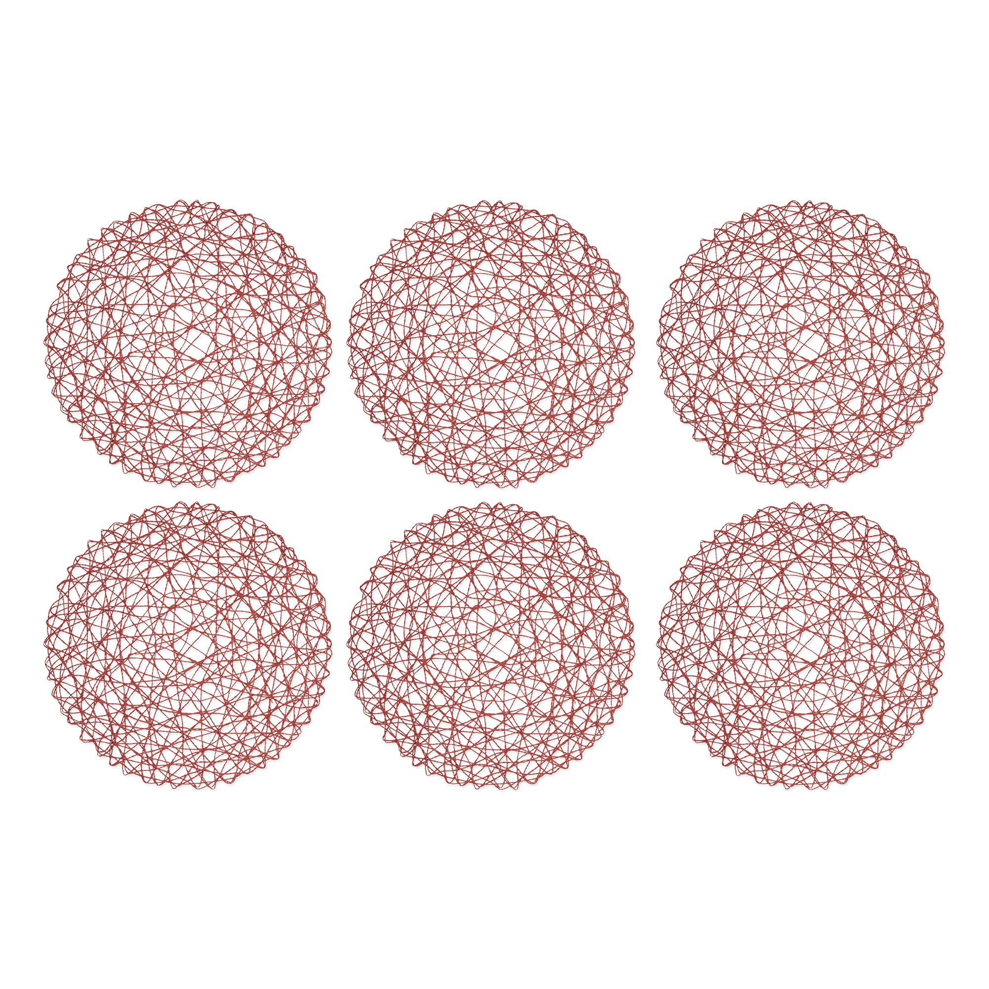 SPICE  WOVEN PAPER ROUND PLACEMAT SET/6