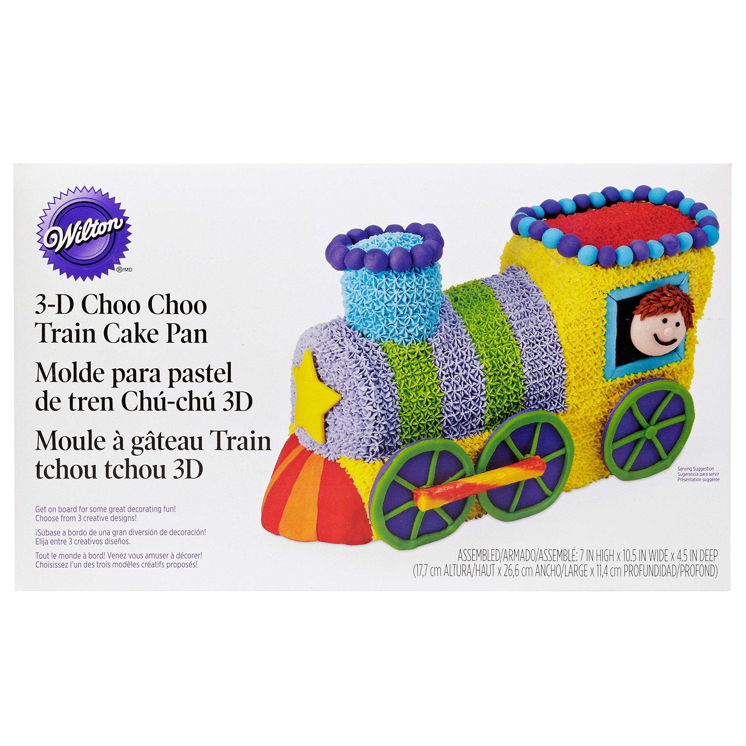 Wilton Train Cake Pan Set, 2-Piece Aluminum Kids Birthday Cake Pan, Silver, Model 2105-2861