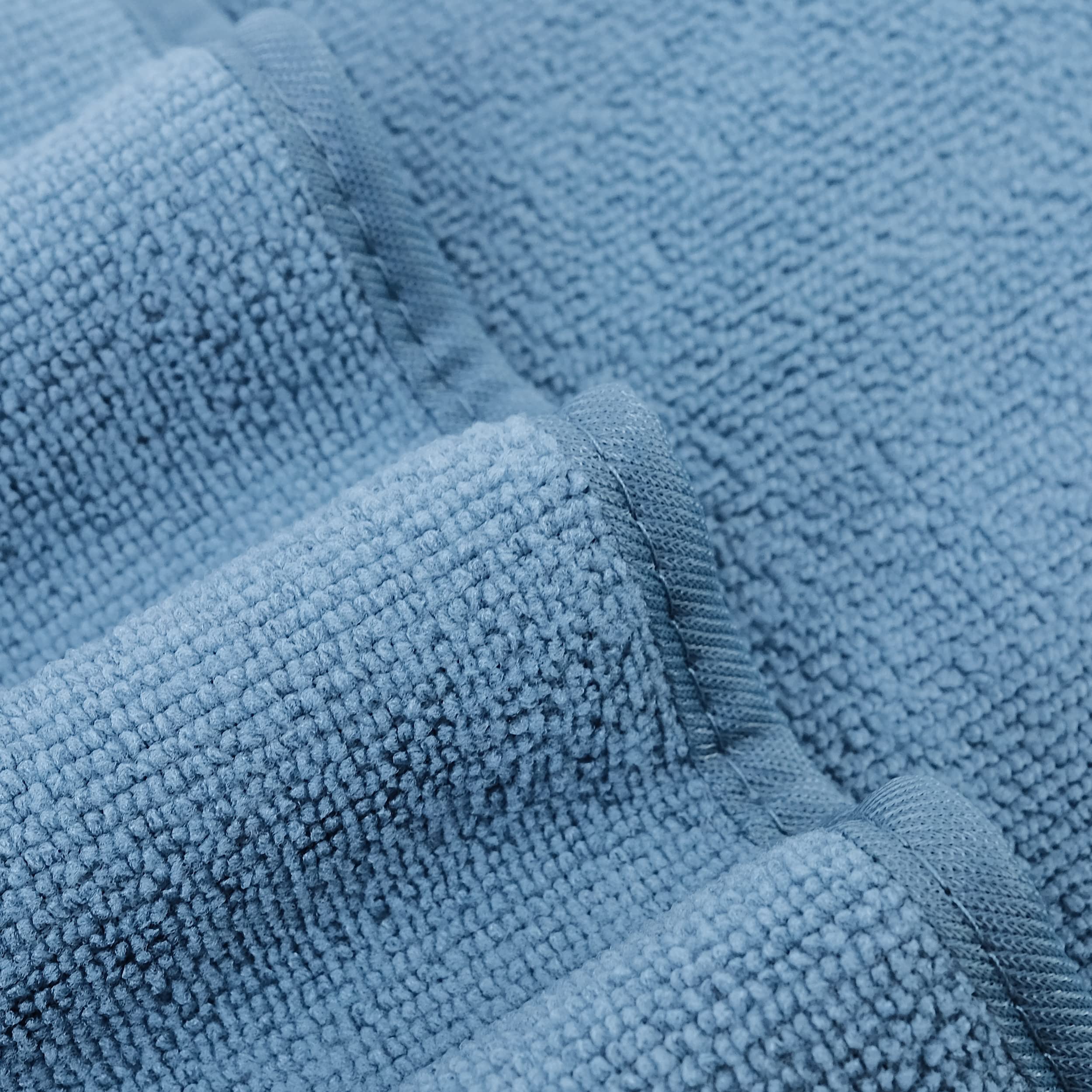 Polyte Oversize, 60 X 30 In., Quick Dry Lint Free Microfiber Bath Towel Set, 6 Piece (Blue)