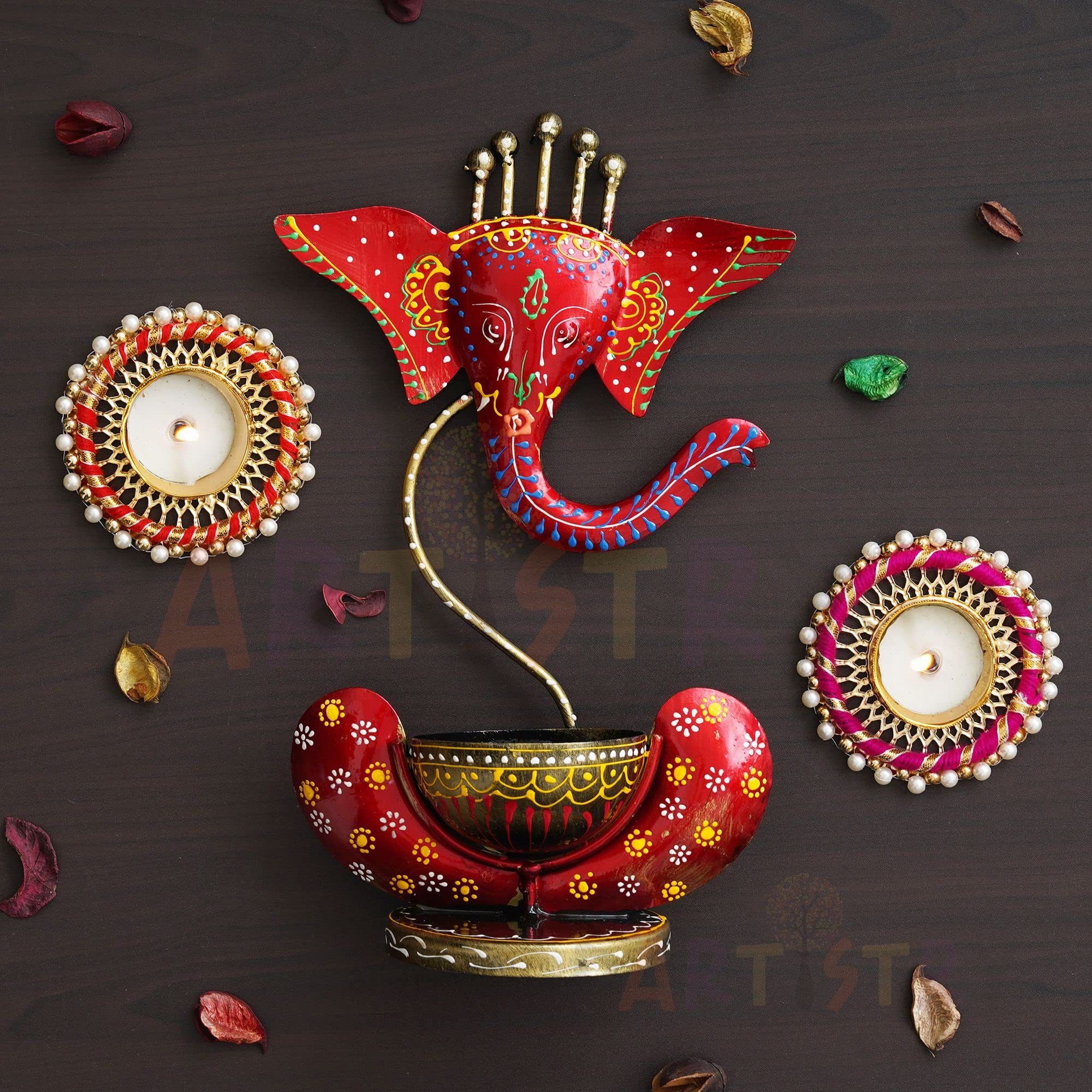 Dartistry Ganpati Diya/Lord Ganesha Deepak/Ganesha Tealight Holder/Showpiece for Home Decor - Decorations Items for Home -Home D