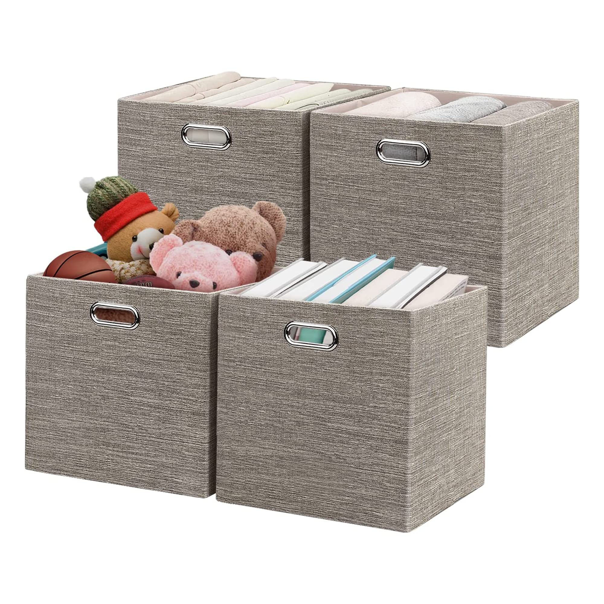 Posprica 3X Thicker Collapsible Storage Bins 13?13 Foldable Storage Cube Boxes Fabric Drawer for Closet Shelf Cabinet Bookcase