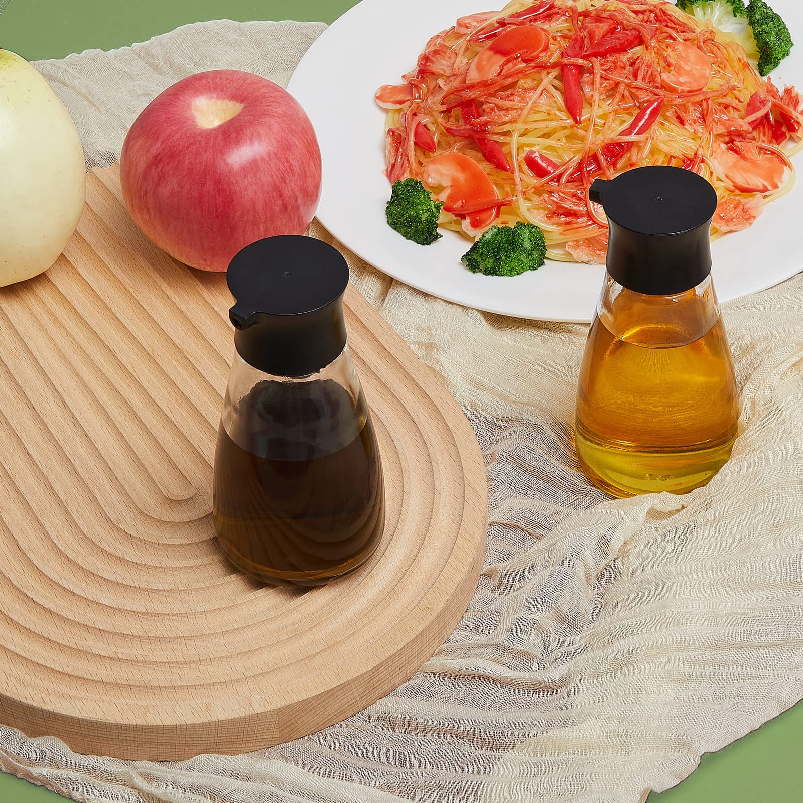 12 Pcs Soy Sauce Dispenser Leakproof Cruet Dispenser Set Small Sauce Bottles Glass Soy Sauce Container Oil Dispensing Bottles Se