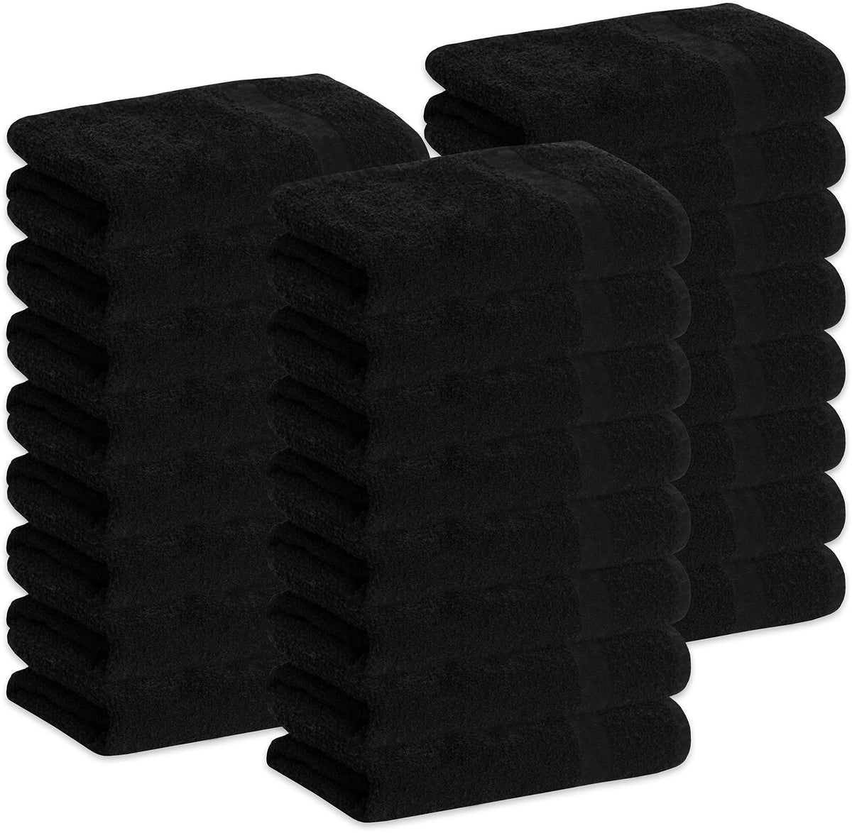 GREEN LIFESTYLE 24 Pack Black Pack Hand Towels 16 x 27 Premium Spa Quality, Super Soft and Absorbent for Gym, Pool, Spa, Salon a