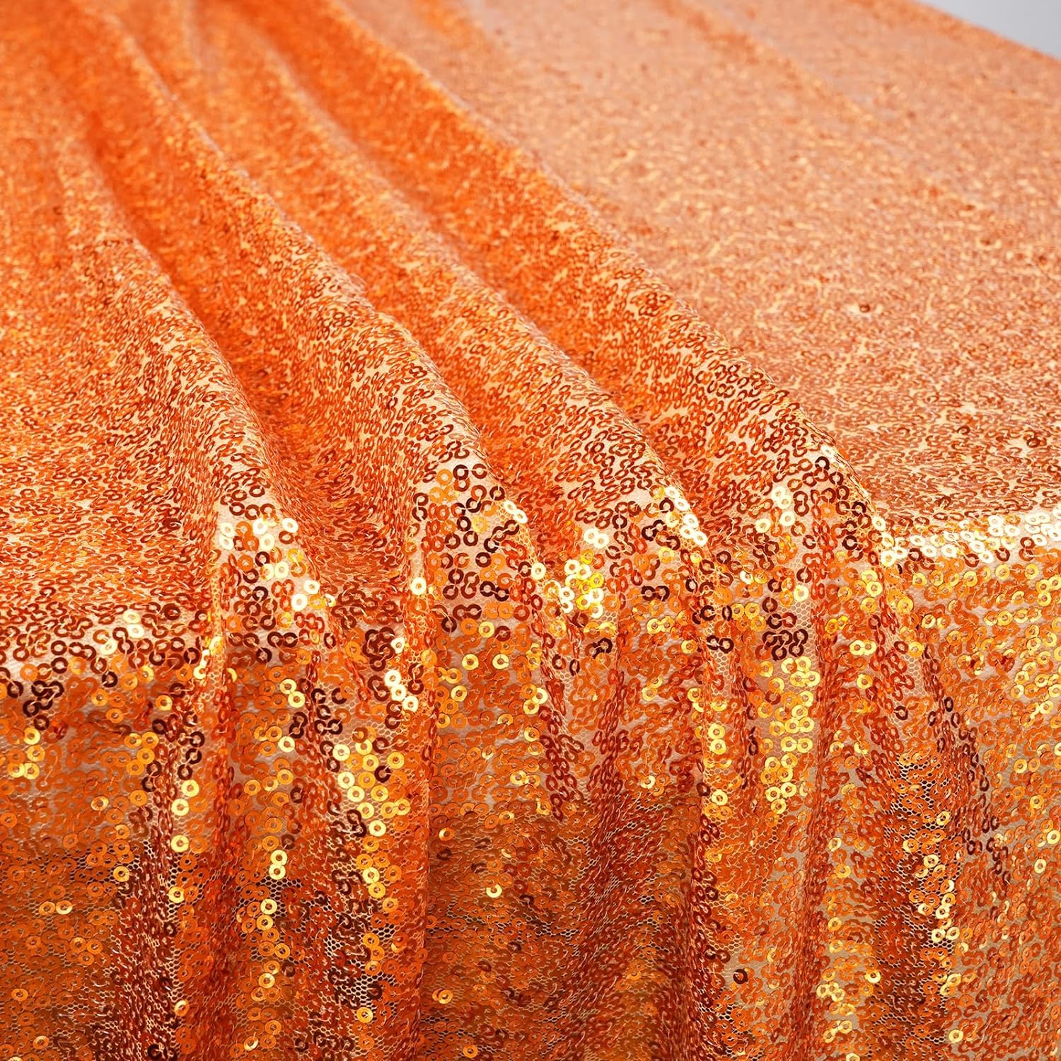 Partydelight Sequin Tablecloth 50X80 Inch Rectangle Orange Tablecloth Glitter Tablecloth For Party Baby Shower Christmas Decorat