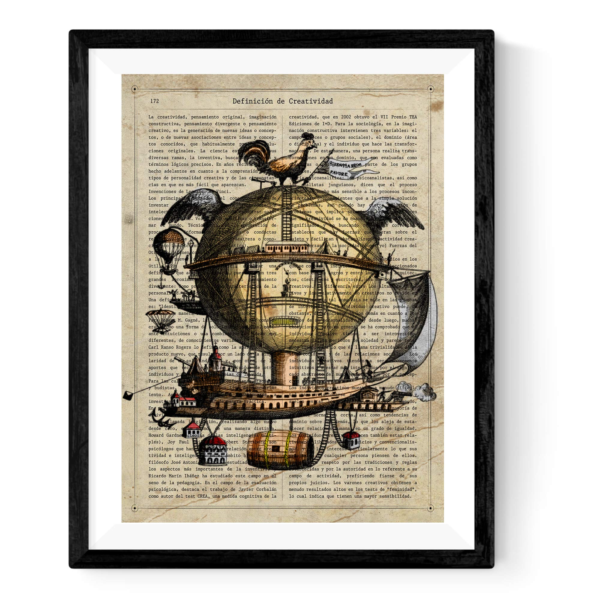 Nacnic Prints Noah'S Ark, Definition Of Creativity, Hot Air Balloon - Set Of 1 - Unframed 8X11 Inch Size - 250G Paper - Beautifu