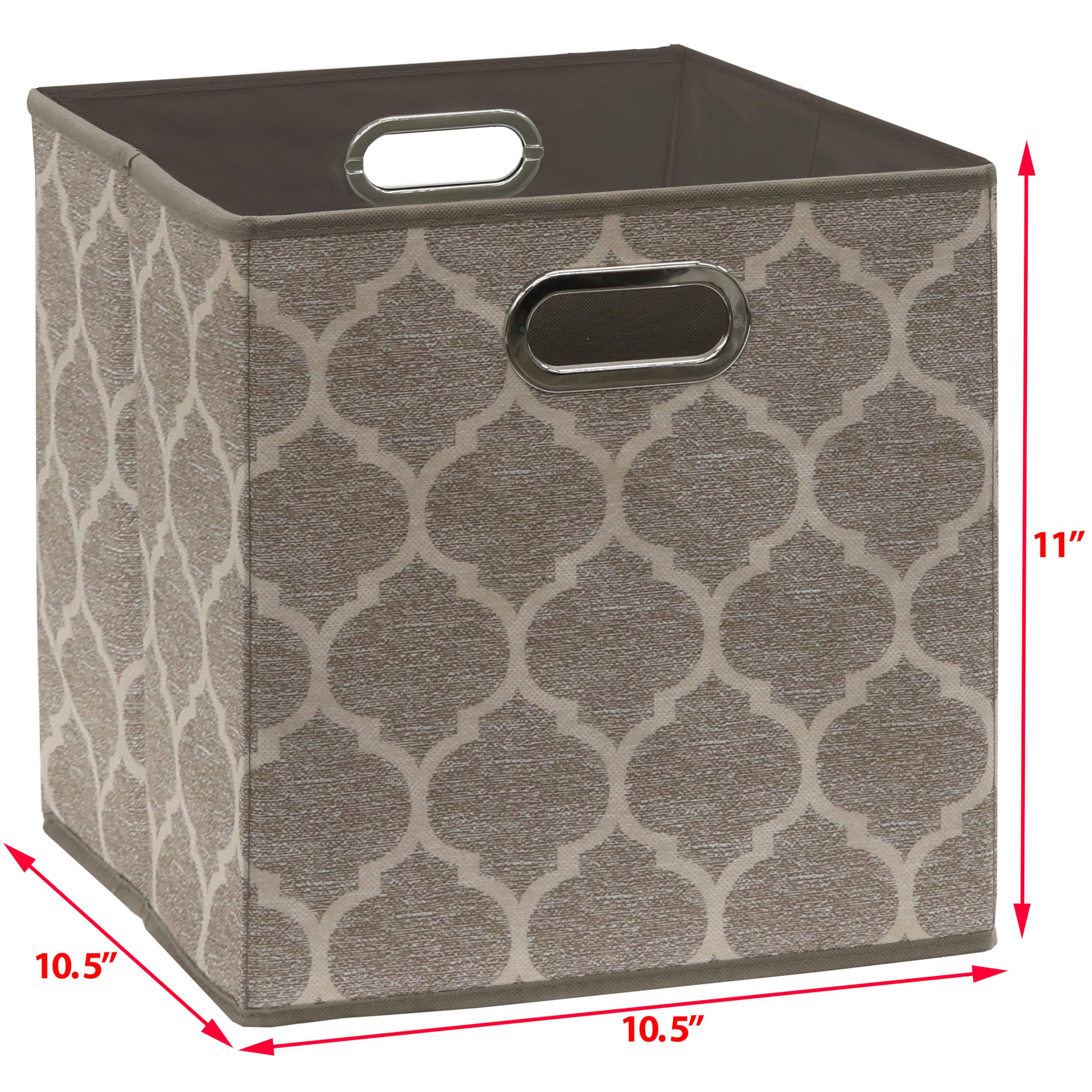 Simple Houseware 6 Pack Printing Fabric Cube Storage Bin With Handle, Beige