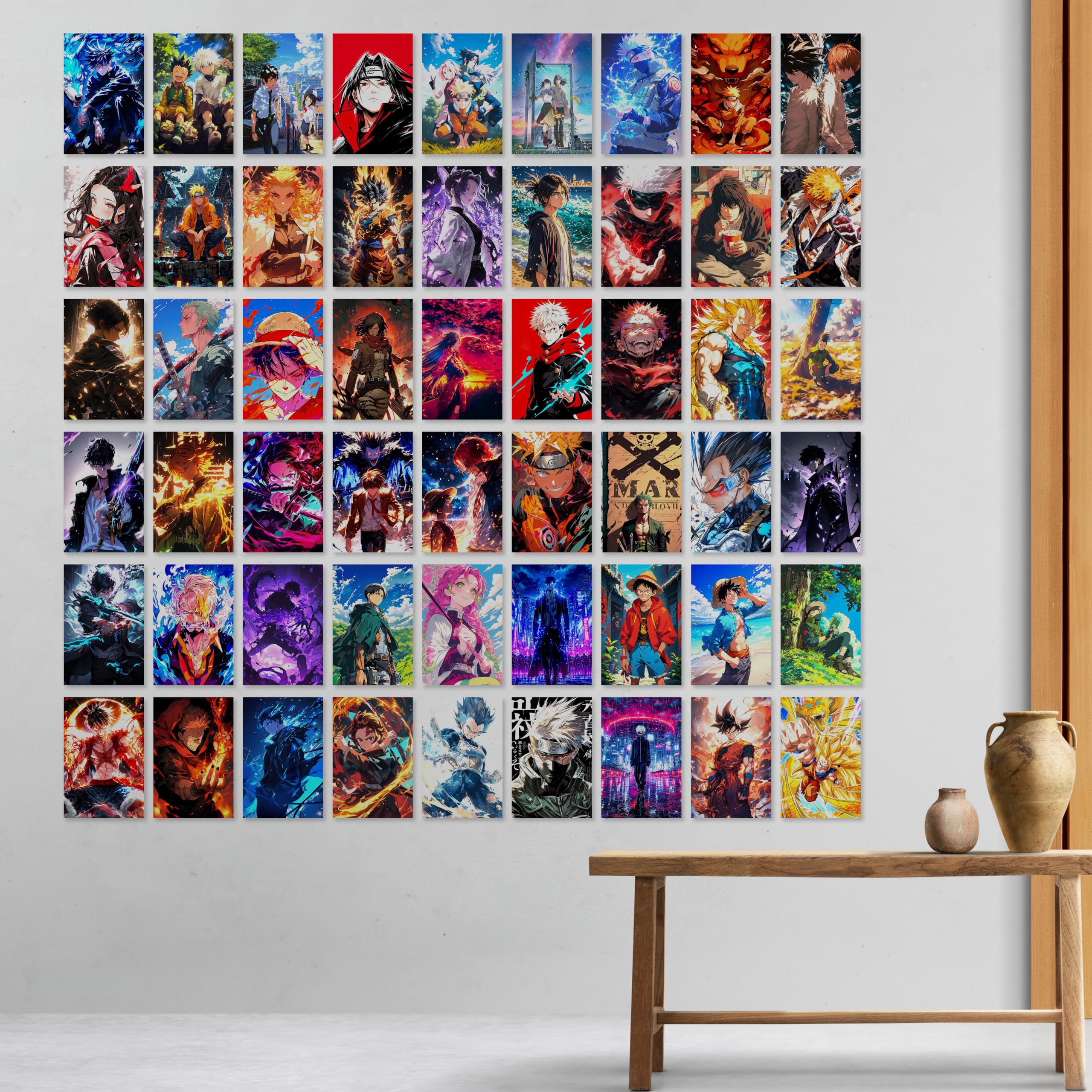 Wallgasm Anime poster Set of 54, 4 x 6 Inches Posters: Dragon Ball Z, Naruto, Death Note, One Piece, Attack on titans - | Aesthe