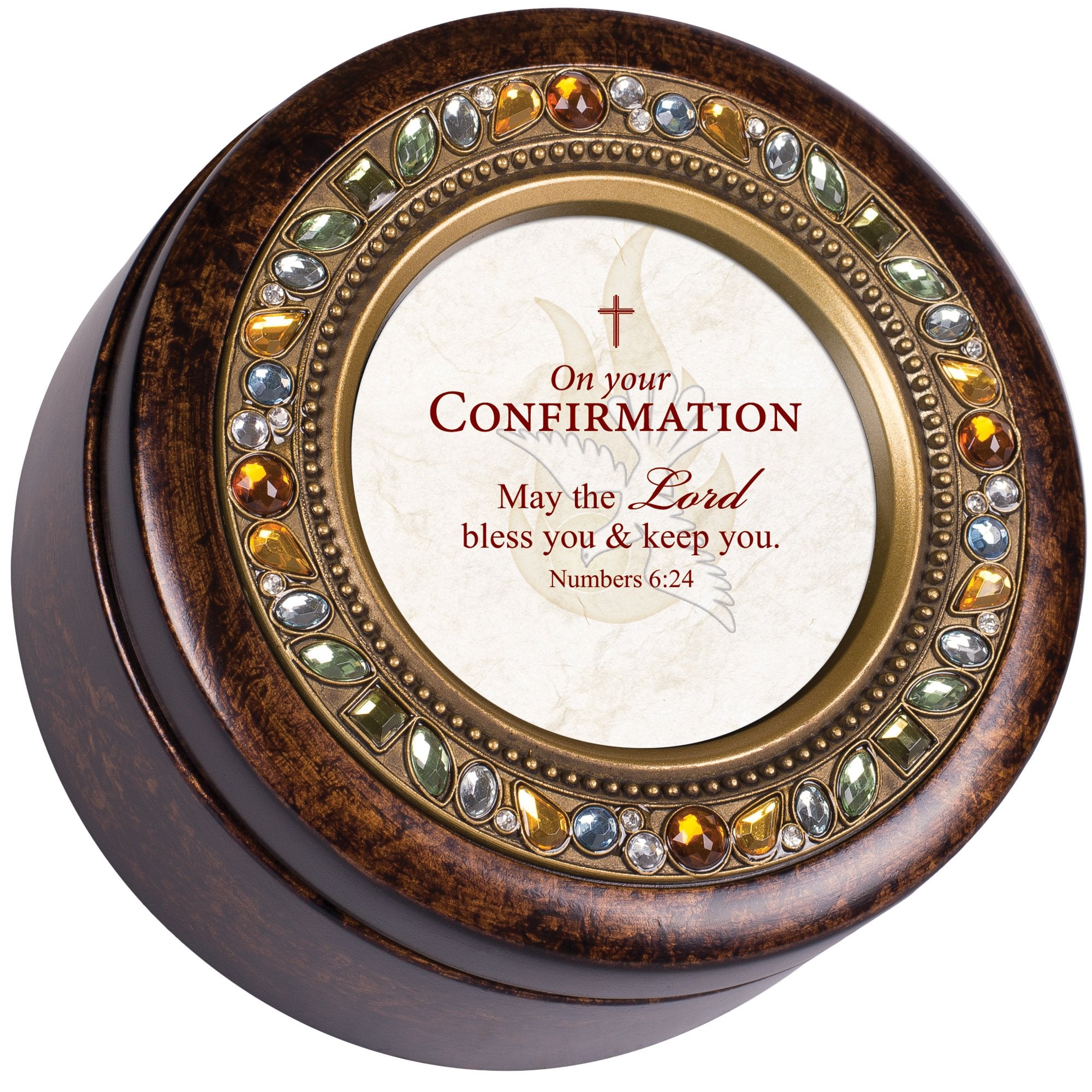 Cottage Garden Confirmation Lord Bless Amber Earth Tone Jewelry Music Box Plays How Great Thou Art
