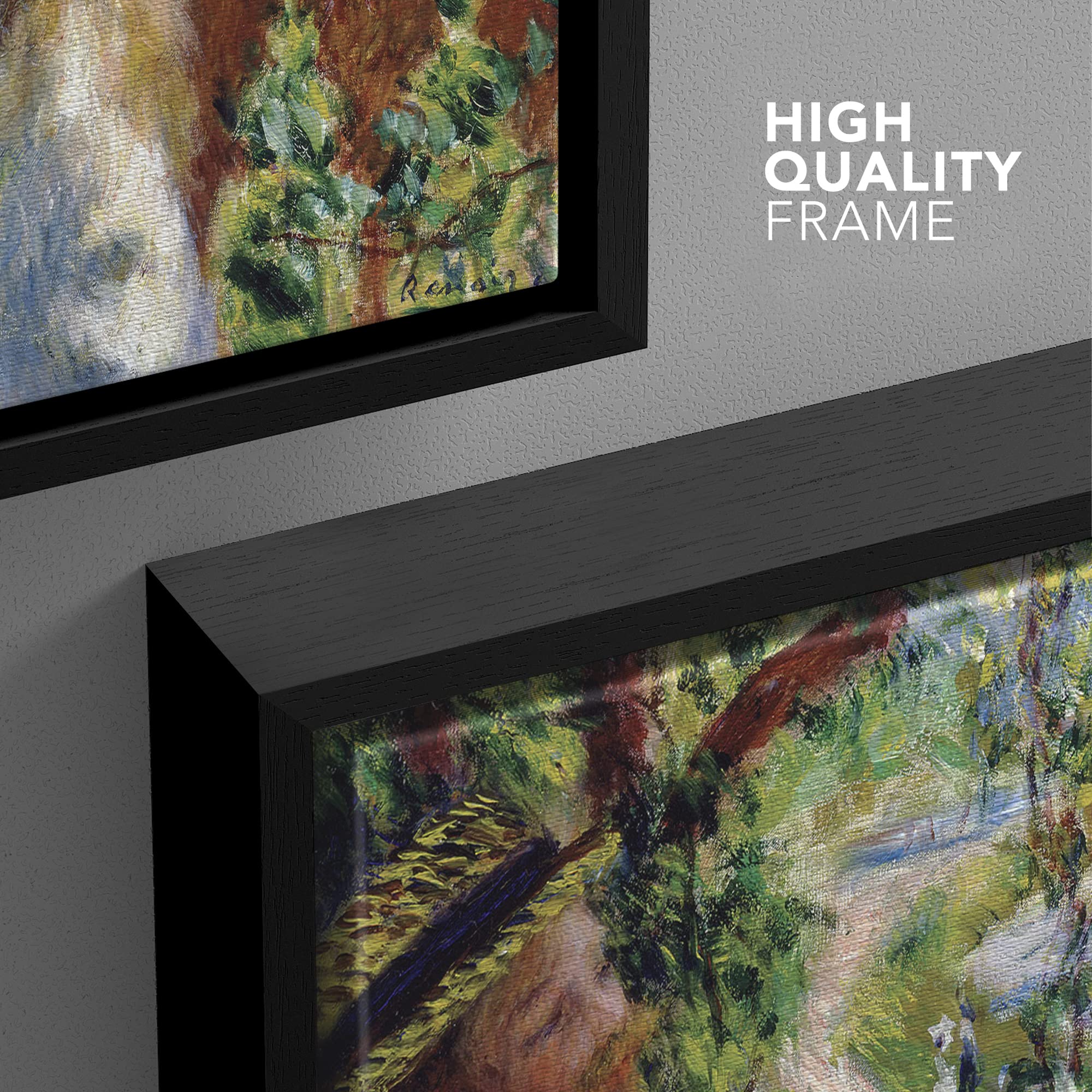 Wall26 Framed Framed Canvas Print Wall Art Near The Lake By Pierre-Auguste Renoir Nature Wilderness Illustrations Fine Art Tradi