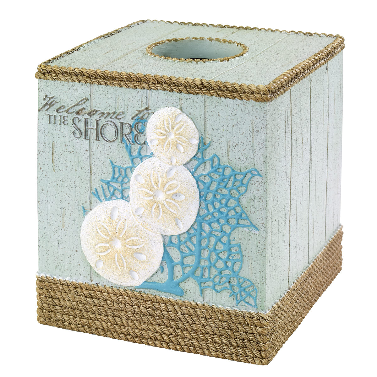 Avanti Linens - Tissue Box Cover, Guest Bathroom Essentials, Beach Inspired Home Decor (Beachcomber Collection)