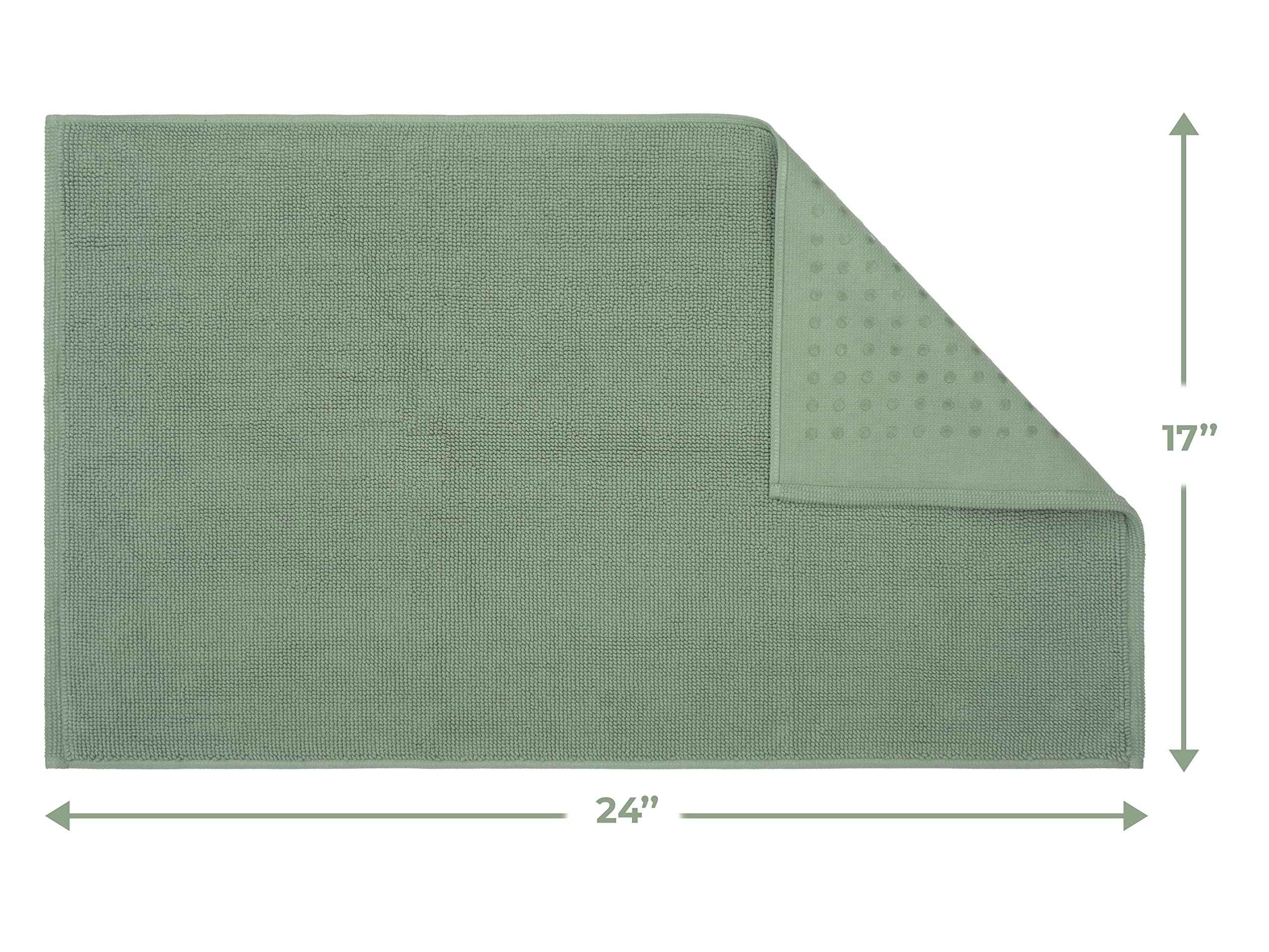 Cotton Paradise Bath Rug for Bathroom  17x24 inch 100% Cotton Non Slip Bath Mat Rug  Soft Absorbent Machine Washable  Sage Green Bath Rug
