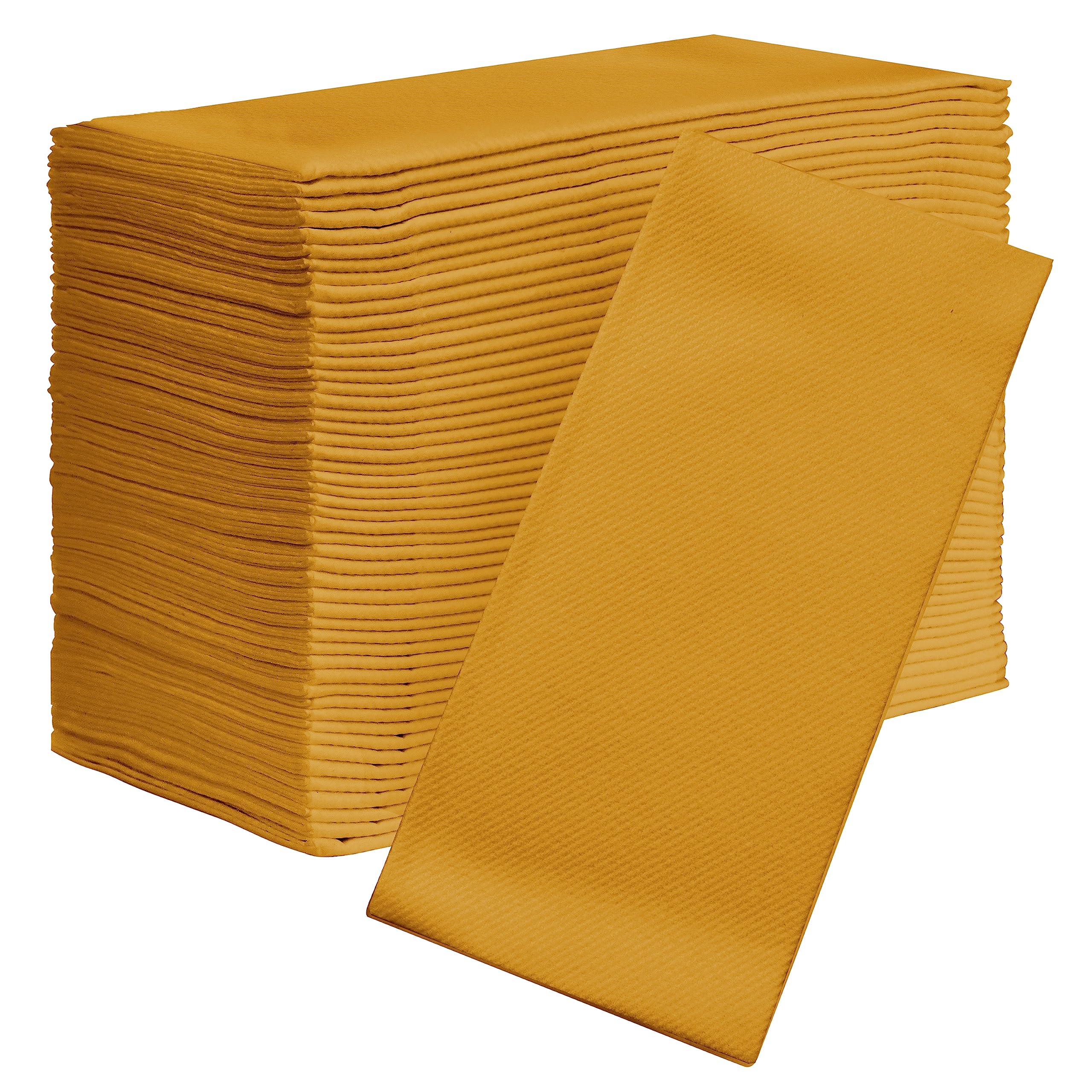 Ah American Homestead Paper Napkins - Disposable Gold Linen-Like Dinner/Wedding Napkins 50 Count - Entertaining Party Essentials