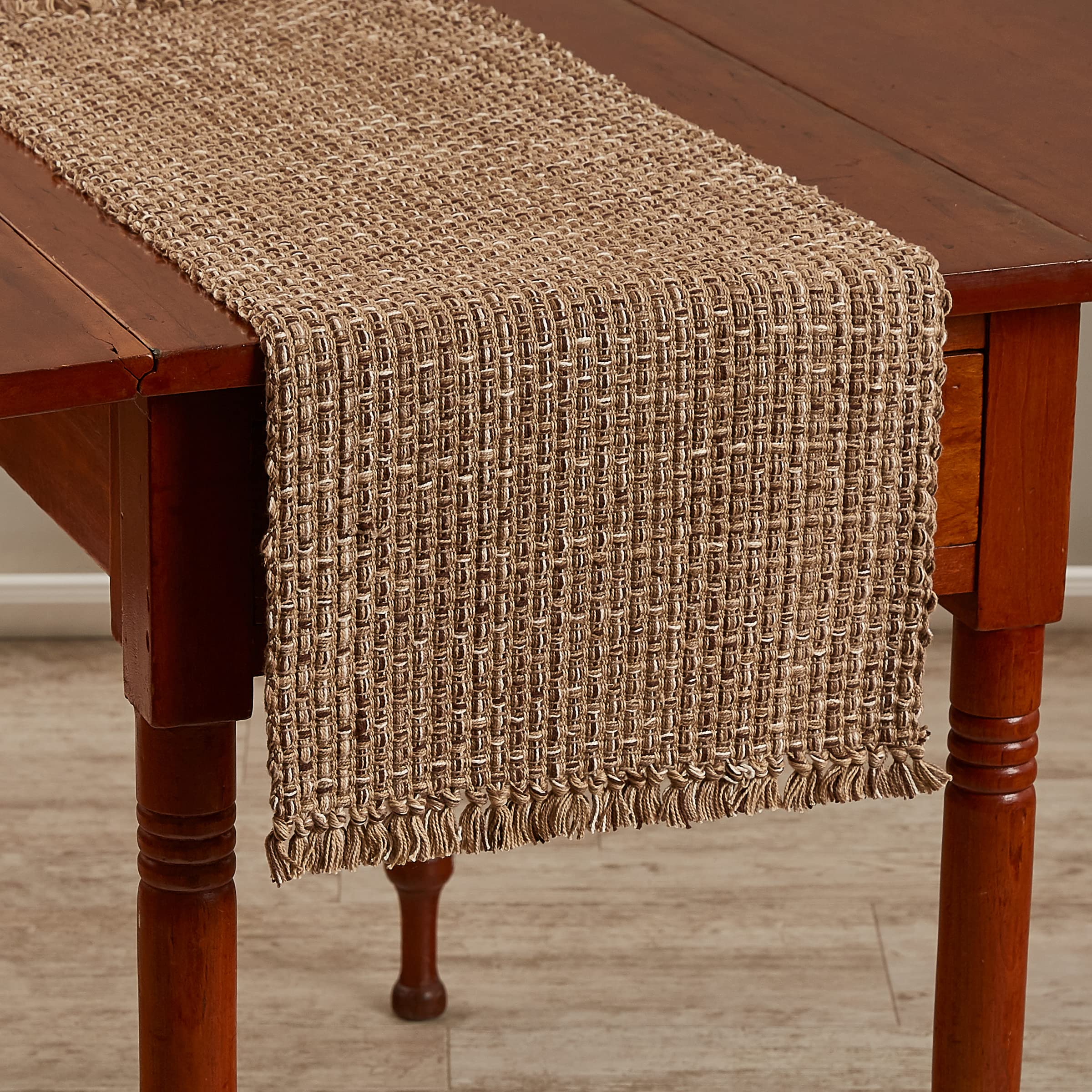 Park Designs Expresso Tweed Farmhouse Table Runner 36 Inch | 13X36 Rustic Dining Table Accessory | Hand Loomed & Rugged Texture