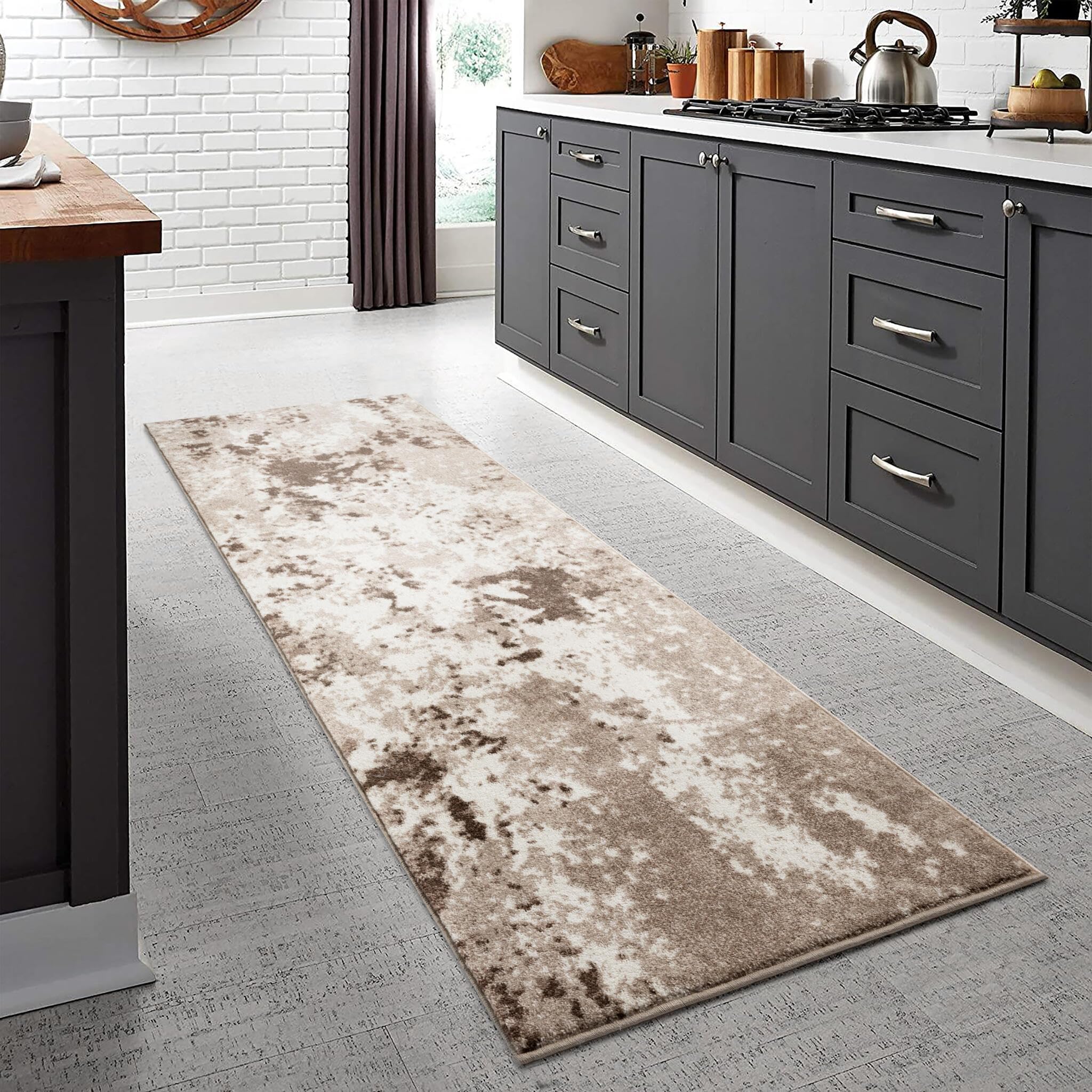 Keen Home Design Area Rugs - 2x10 Non-Shedding, Abstract Rugs for Kitchen, Living Room, Bedroom, Dining Room, Entryway - Size: 2