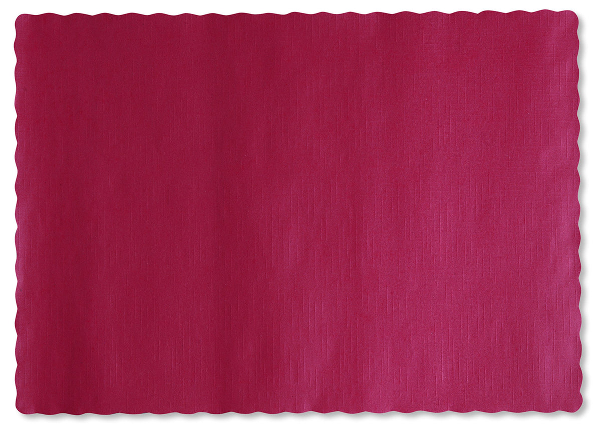 Hoffmaster 310521 Paper Placemat, 13-1/2'' Length X 9-1/2'' Width, Scalloped Edge, Red (Case Of 1000)