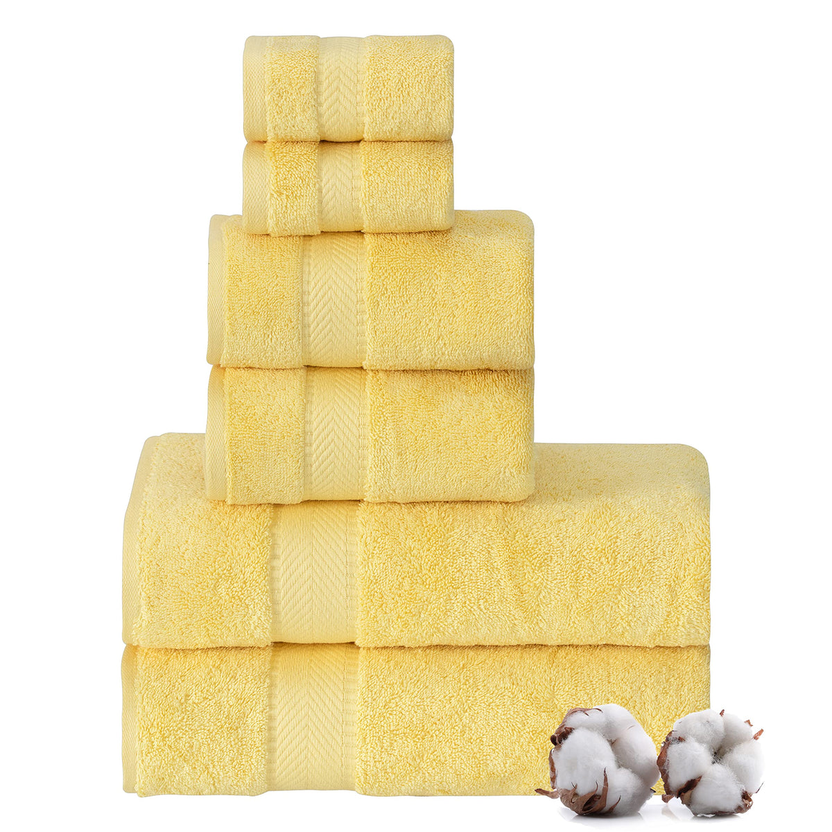 Textilom 100% Turkish Cotton 6 Pcs Bath Towel Set, Luxury Bath Towels For Bathroom, Soft & Absorbent Bathroom Towels Set ( 2 Bat