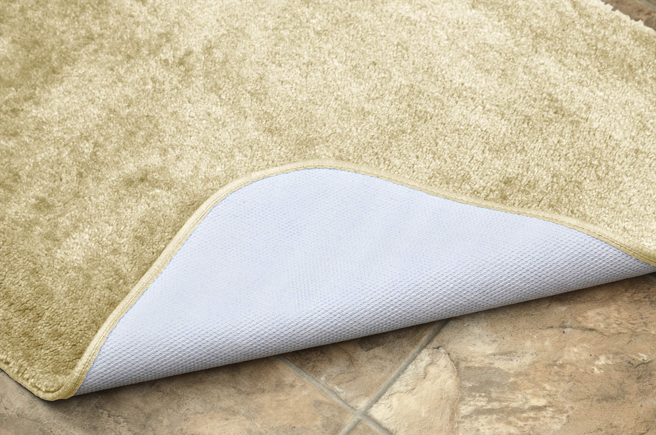 Garland Rug 2-Piece Traditional Nylon Washable Bathroom Rug Set, Linen