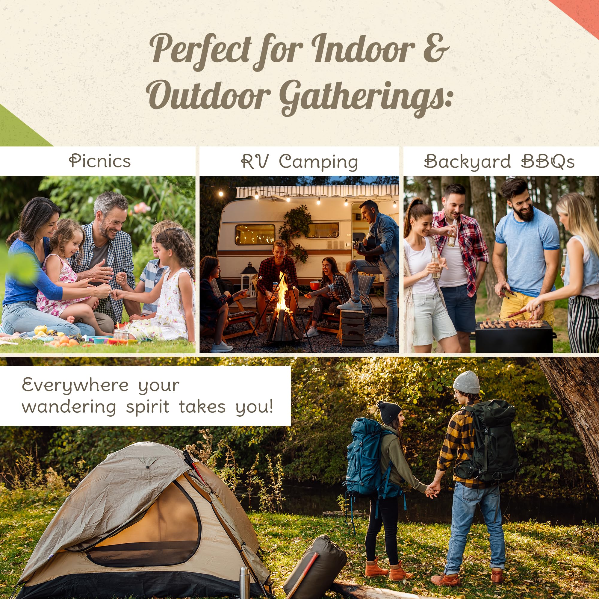 Camp Casual Melamine Bowls With Lids - 4 Bpa Free Nesting Bowls With Lids Set For Indoor & Outdoor Dining - Sturdy, Lightweight,