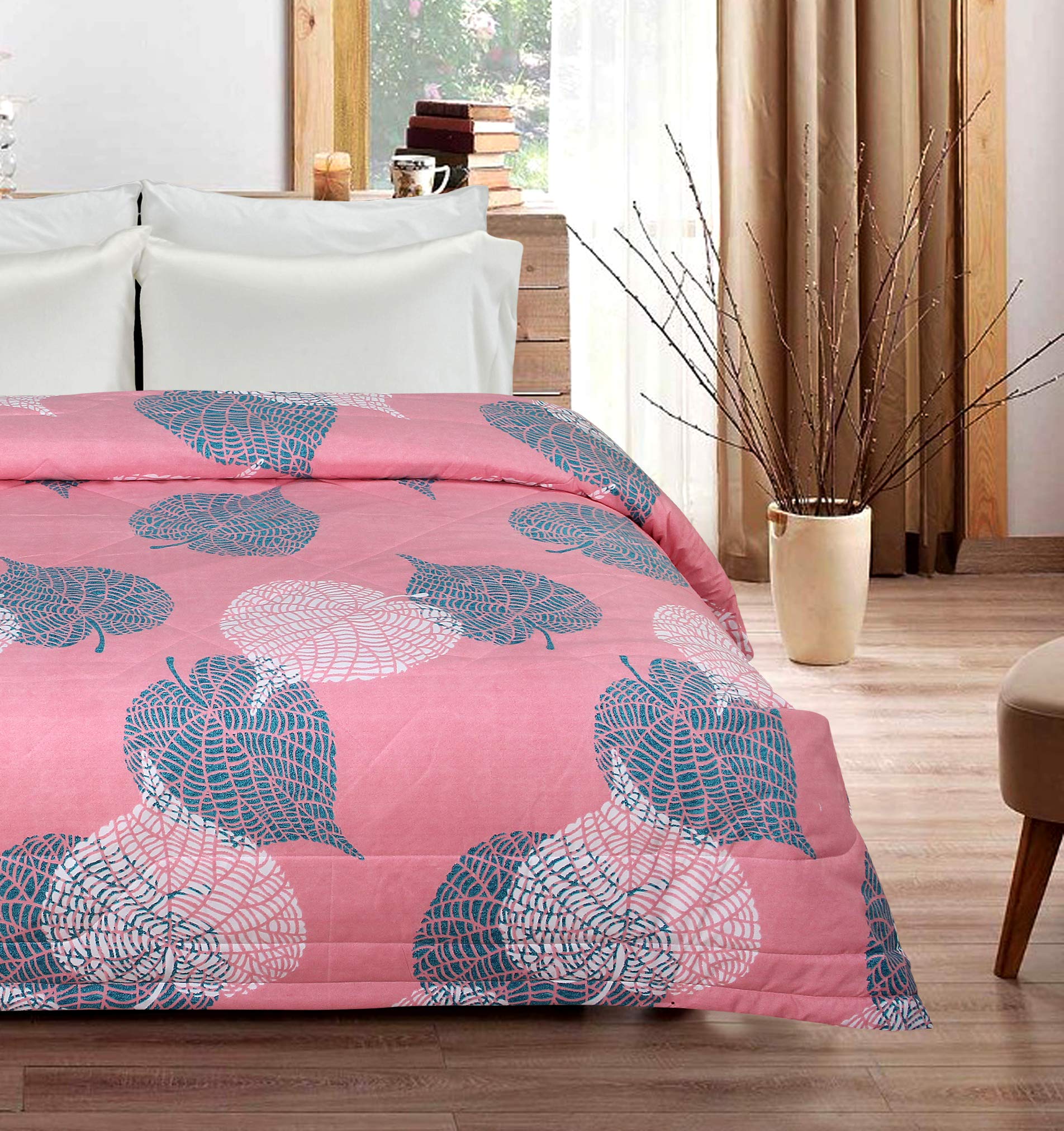 Bsb Home 220 Gsm Microfiber Reversible Ac Comforter/Blanket For Winter/Quilt/Duvets For Single Bed Size (152X240 Cm, Pink,White 