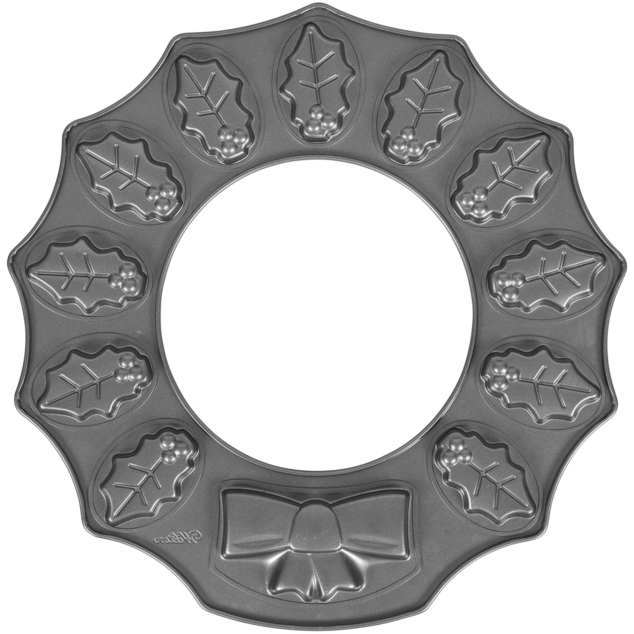 Wilton Holly Wreath Shaped Non-Stick Cookie Pan, 12-Cavity