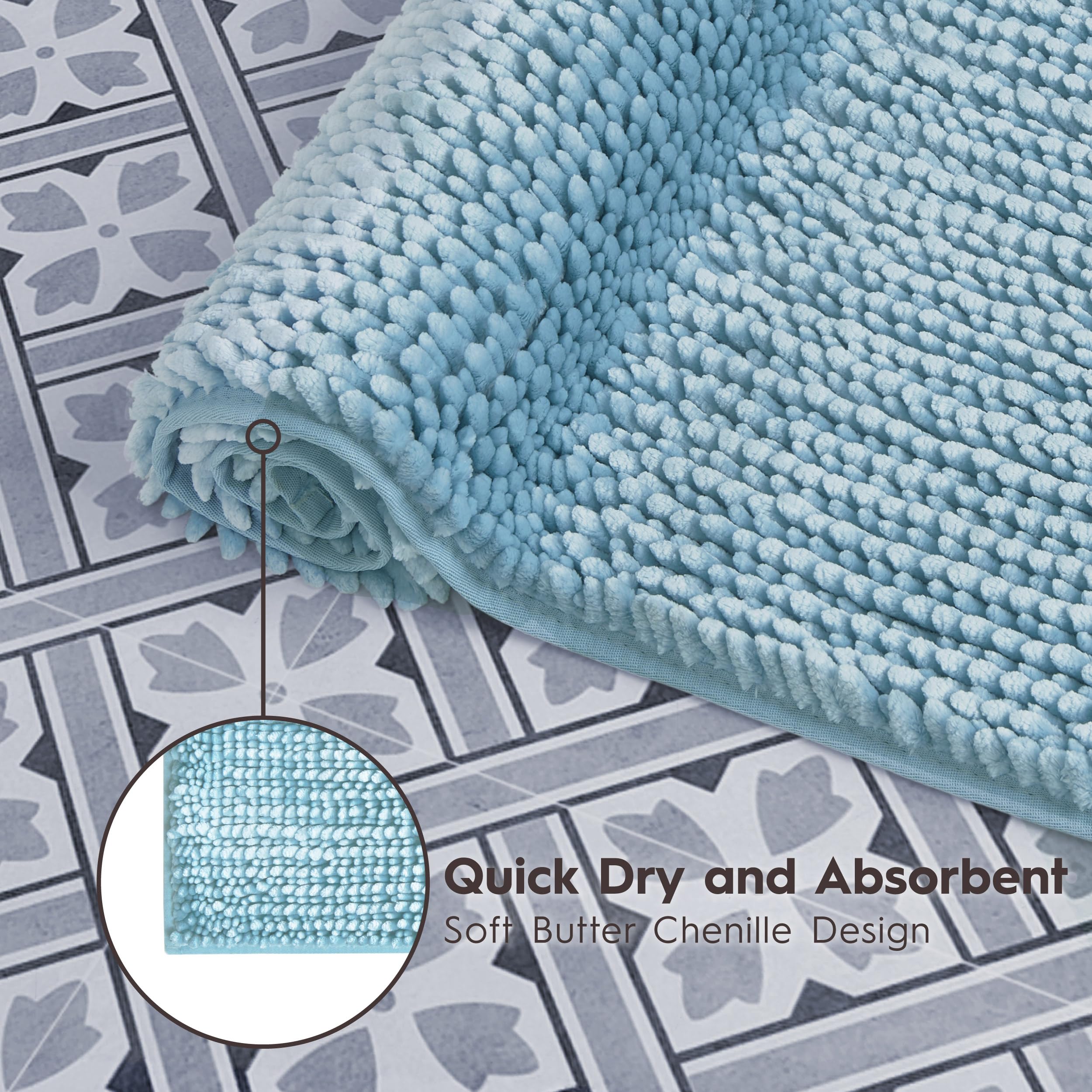 Laura Ashley Butter Rug | Soft Chenille Bath Mat | Bathroom D  Cor | Water Absorbent And Machine Washable, 17    X 24    And 20