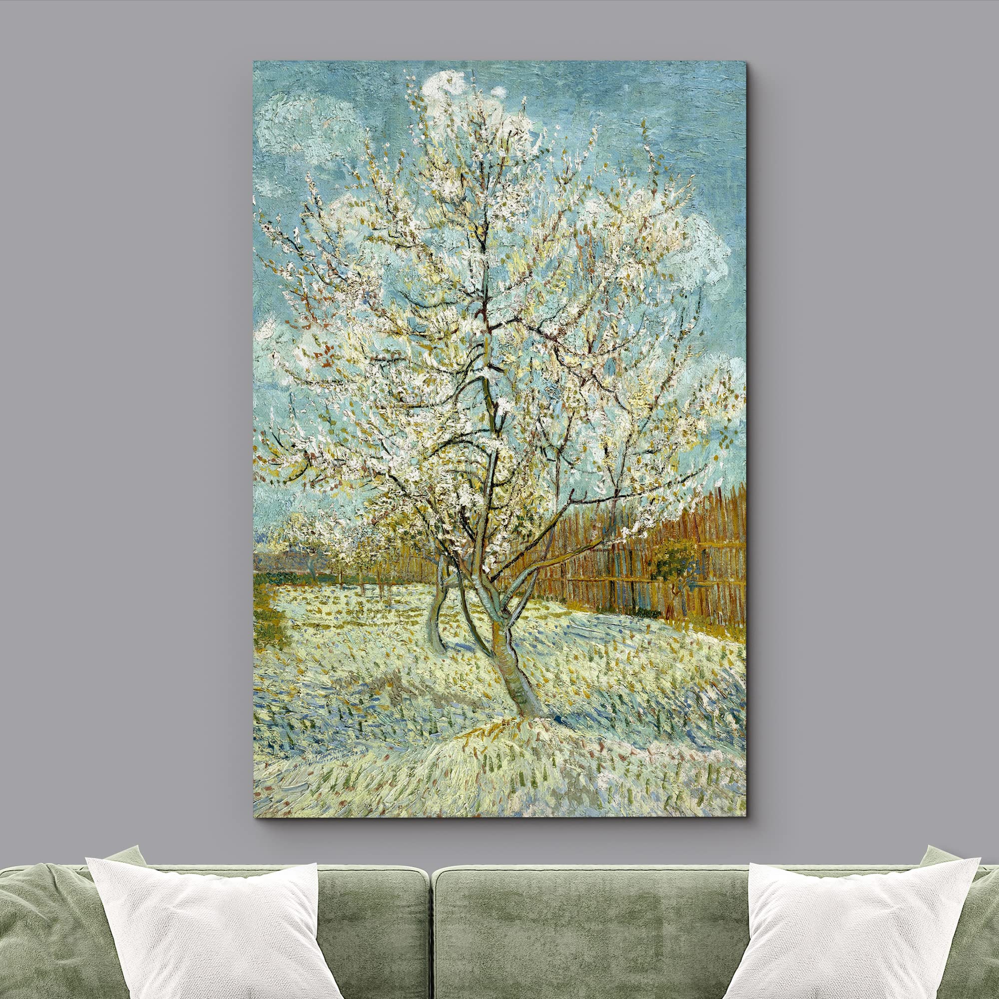 Wall26 The Pink Peach Tree By Vincent Van Gogh - Canvas Print Wall Art Famous Oil Painting Reproduction - 24'' X 36''