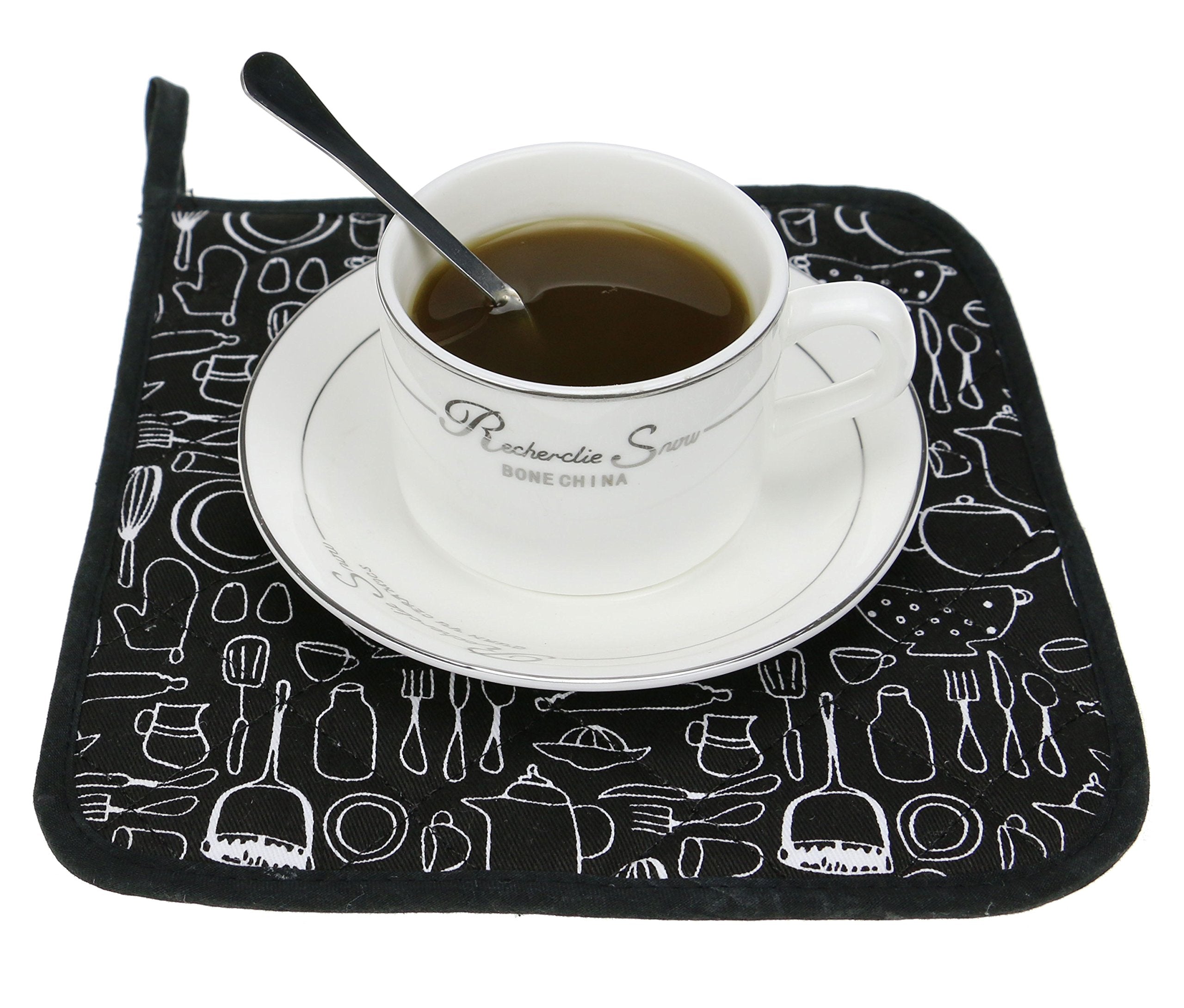 100% Cotton Kitchen Everyday Potholders Pot Holder Heat Resistant Coaster Potholder For Cooking And Baking 8 X 8-Inch Set Of 3 B