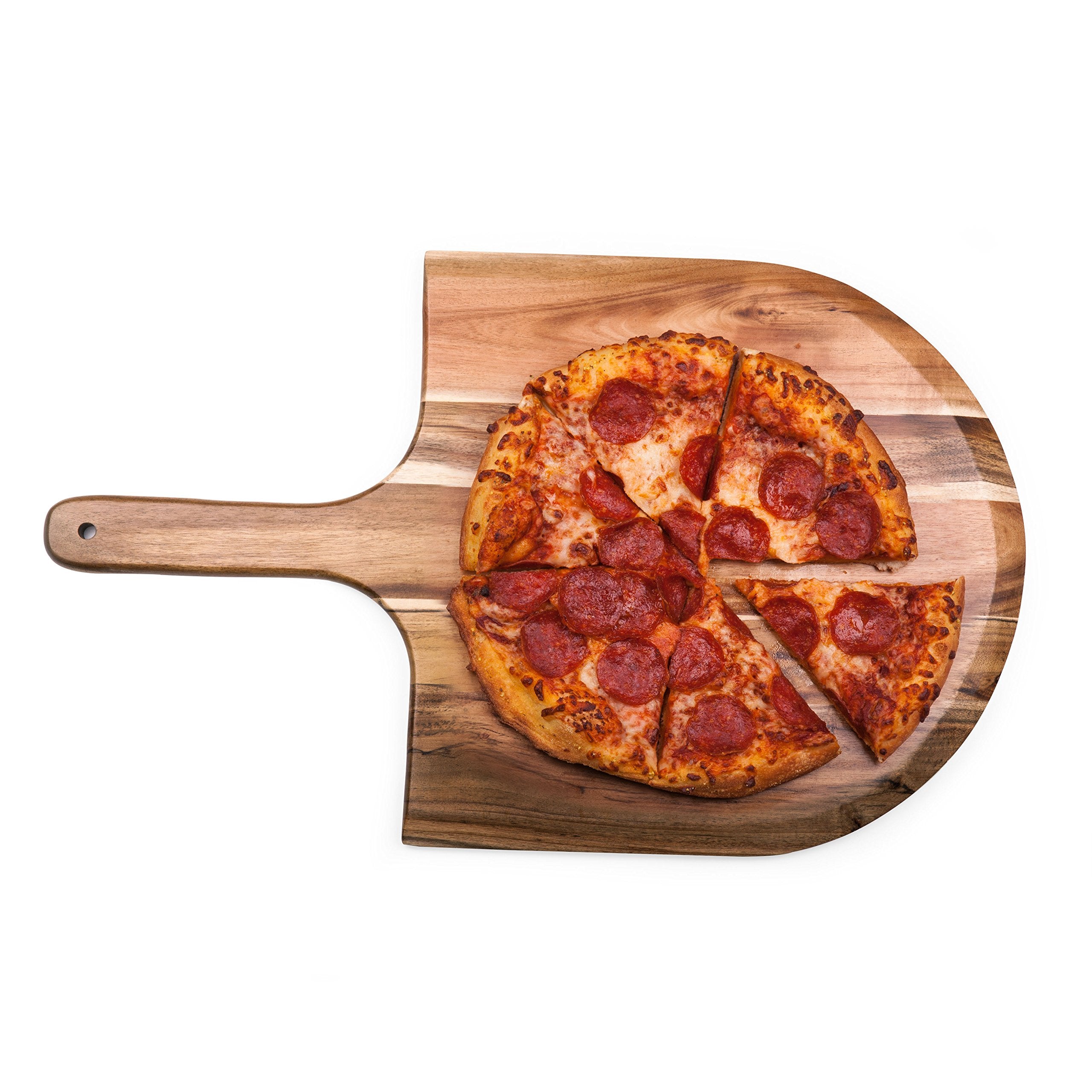 Toscana - A Picnic Time Brand Pizza Peel Paddle Serving Trays & Platters, One Size, Acacia Wood