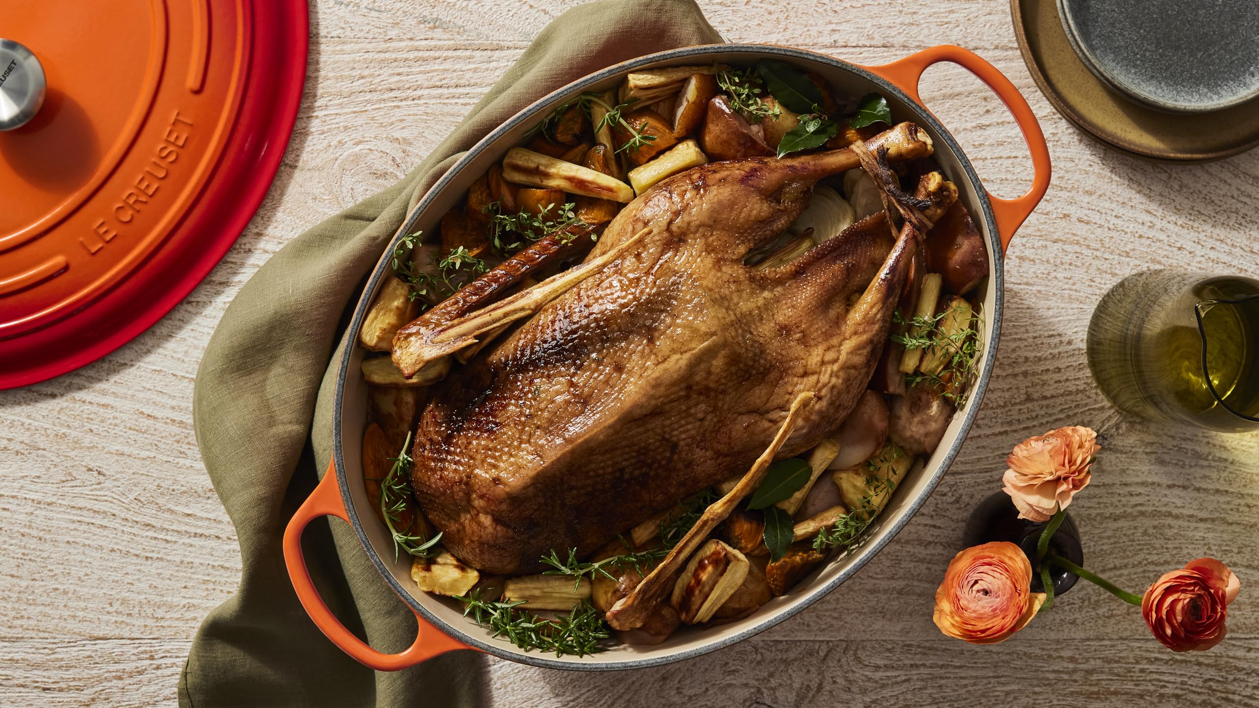 Le Creuset Enameled Cast Iron Signature Oval Dutch Oven, 15.5 Qt., Flame