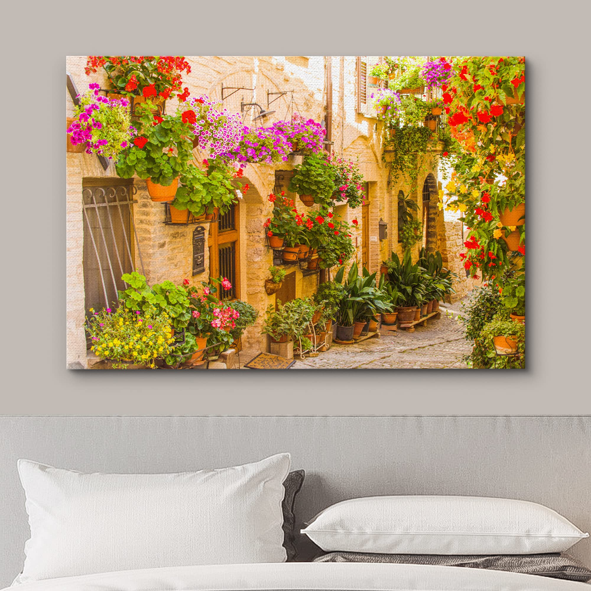 Wall26 Canvas Print Wall Art Floral Botanical Garden European Village Nature Wilderness Photography Realism Rustic Scenic Landsc