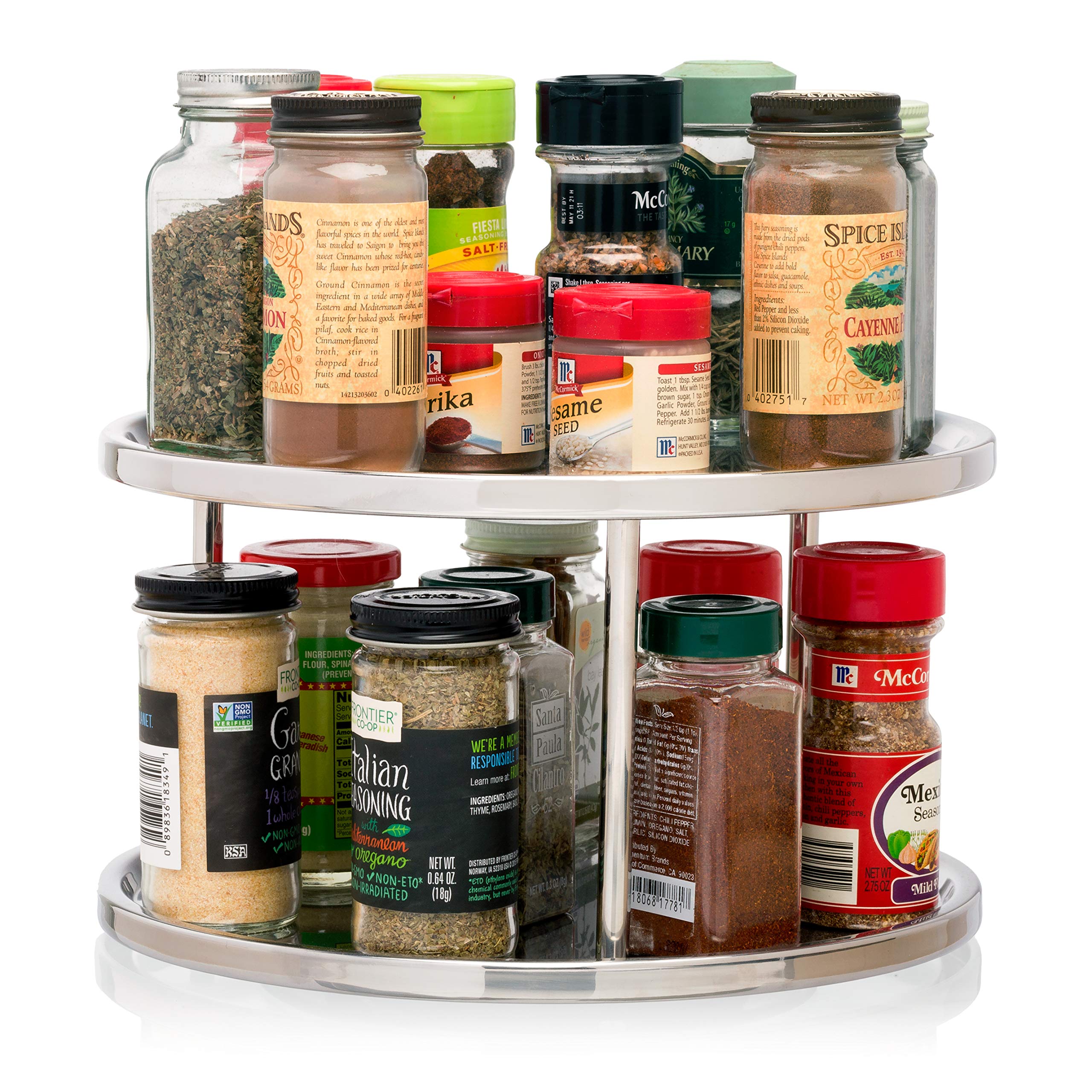 Dial Industries Lazy Susan Stainless Steel Turntable Organizer, Double Tier