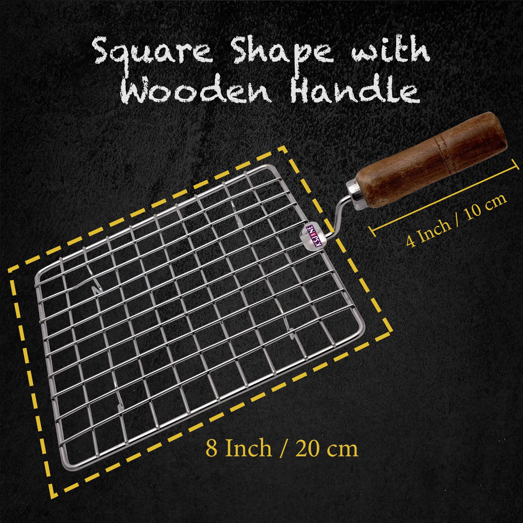 Ksjone Stainless Steel Multi-Functional Wire Steaming Cooling And Baking Barbecue Rack Square Wire Roaster Rack/Papad Jali/Roti