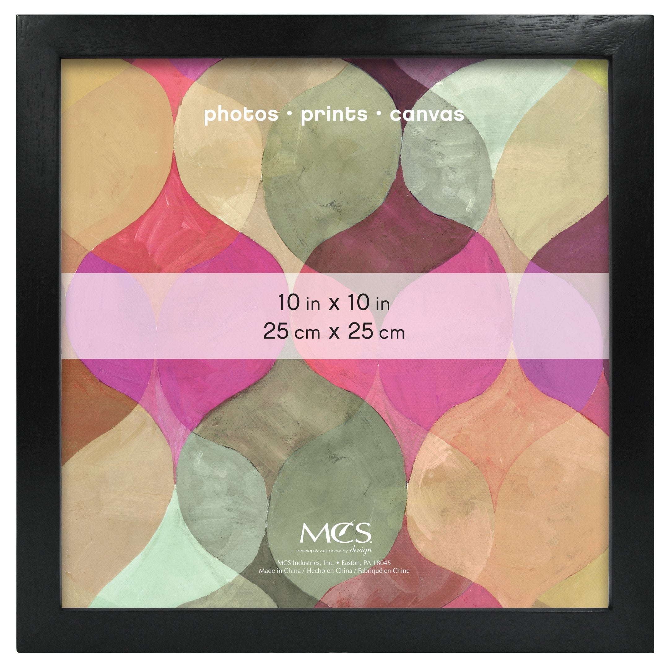 MCS Art Frame with Mat Opening, Black, 10 x 10 in