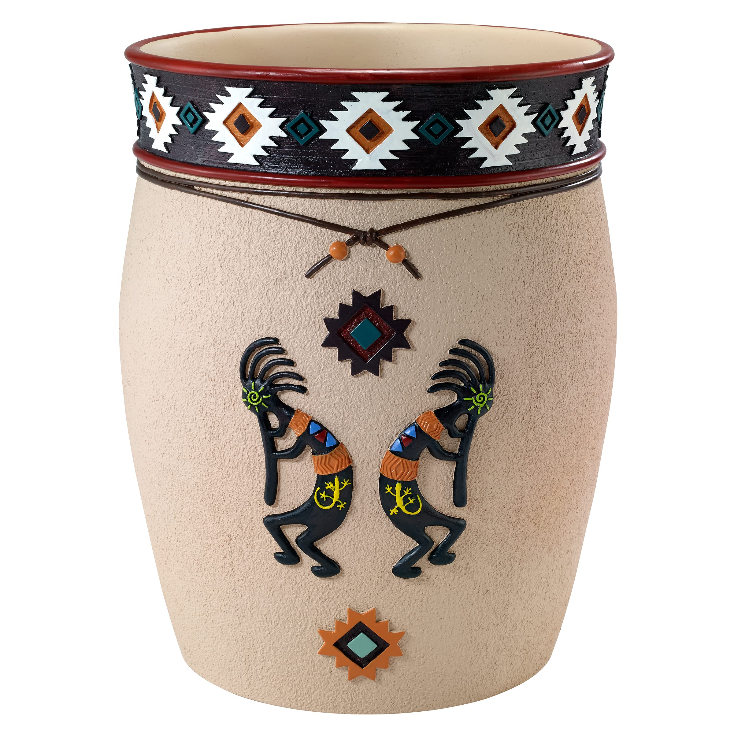 Avanti Linens - Wastebasket, Decorative Trash Can, Aztec Inspired Home Decor (Navajo Dance Collection)