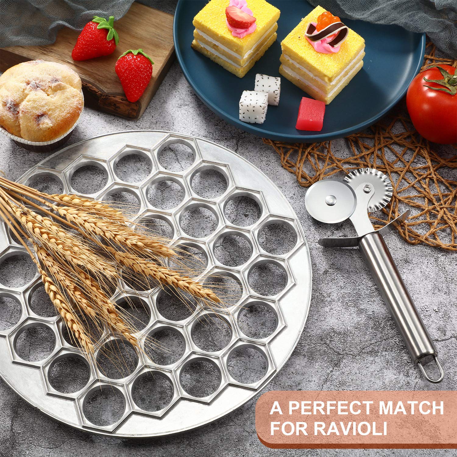 Pelmeni Maker Russian Dumpling Mold Pelmeni Metal Mold With Pastry Ravioli Wheel Pasta Double Cutter For Kitchen Cooking Tools