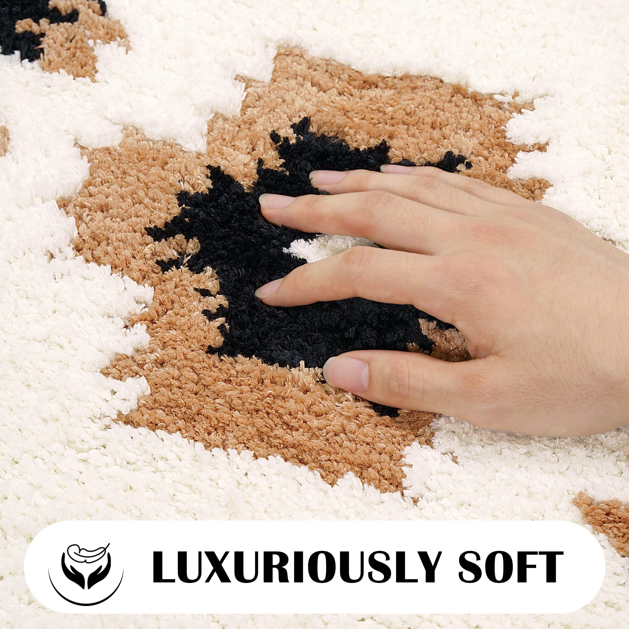 Tyrot Boho Small Bathroom Rugs Non Slip Washable Western Aztec Bath Mats Rugs For Bathroom Floor Fluffy Plush Soft Absorbent Far