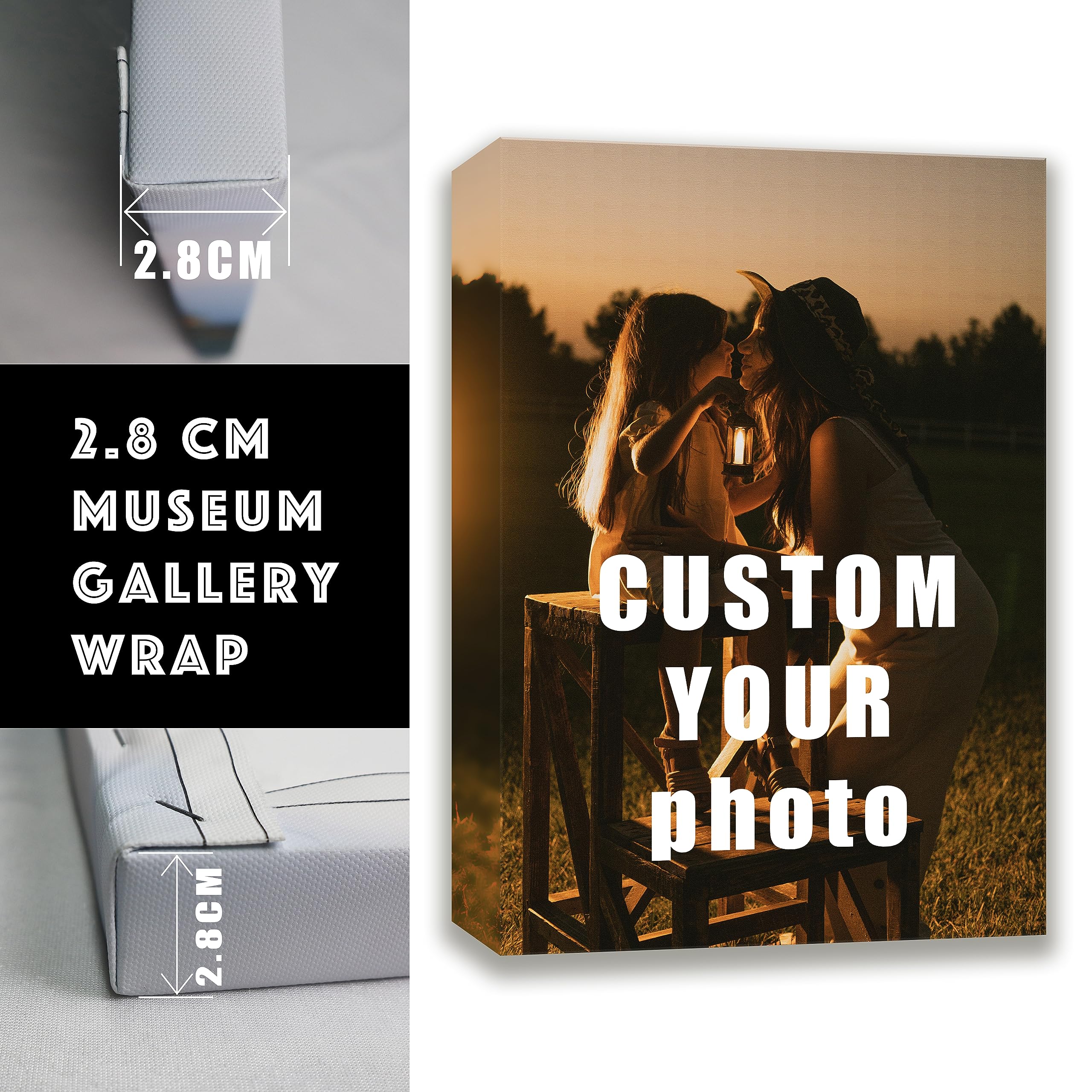 Personalized Custom Canvas Prints (Framed Canvas, 8'' X 8'') - Custom Canvas Print With Your Photo - Perfect For Home Decor, Gif