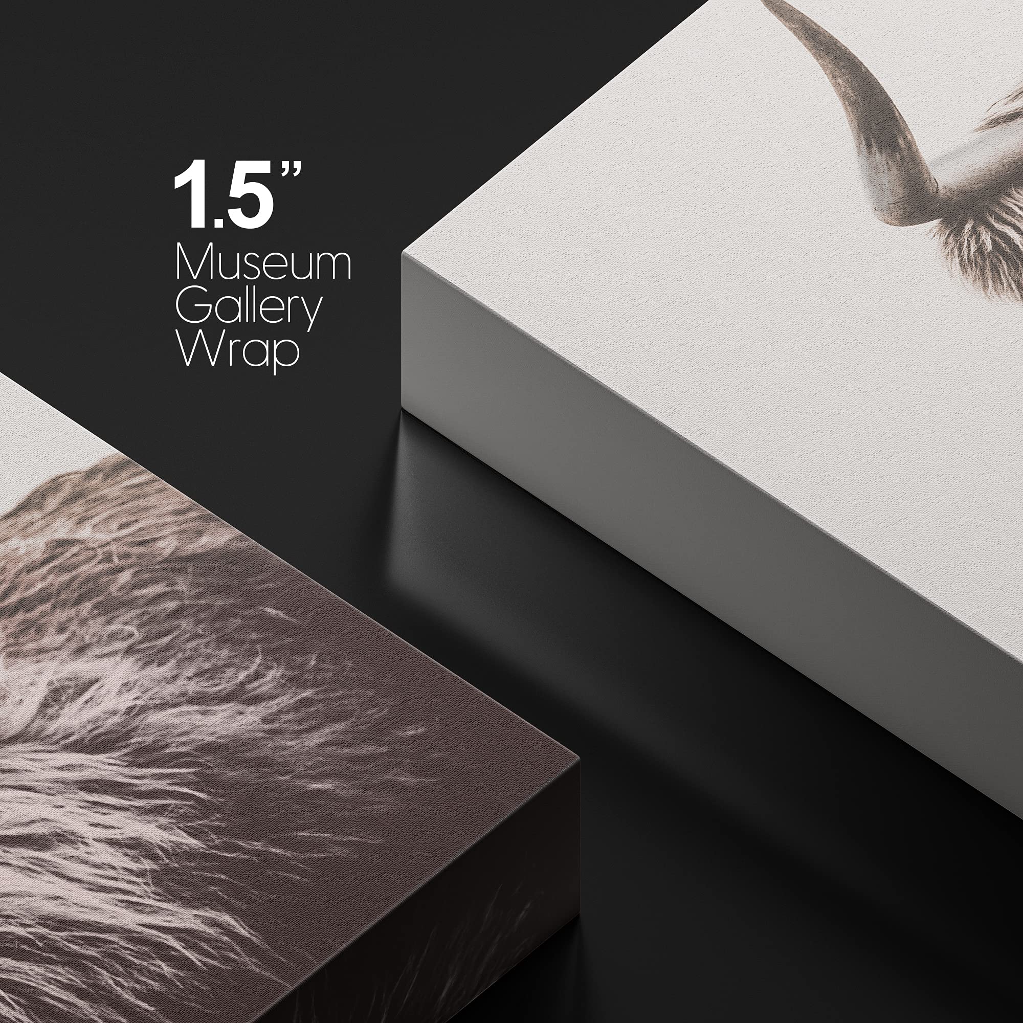 Wall26 Canvas Print Wall Art Monochrome Brown Ox Portrait Animals Wilderness Photography Realism Rustic Scenic Relax/Calm Multic