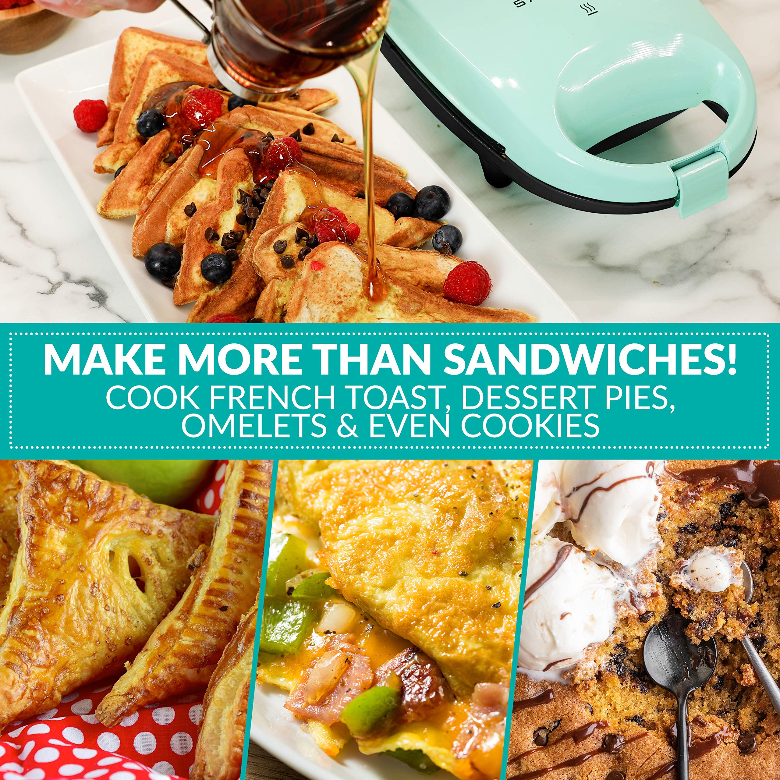 Nostalgia MyMini Sandwich Maker, Nonstick Panini Press, Mint Green, Mini, Model MSAND5MG