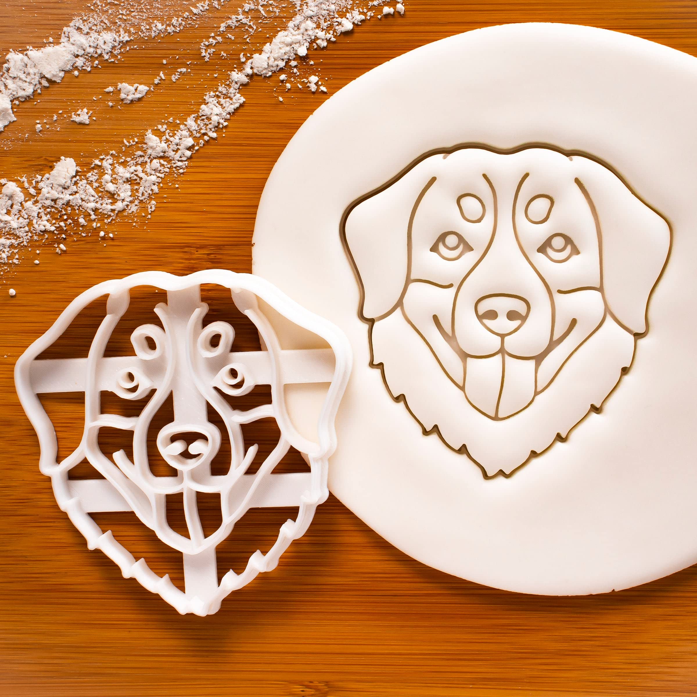 Set Of 2 Bernese Mountain Dog Cookie Cutters (Designs: Face And Silhouette), 2 Pieces - Bakerlogy