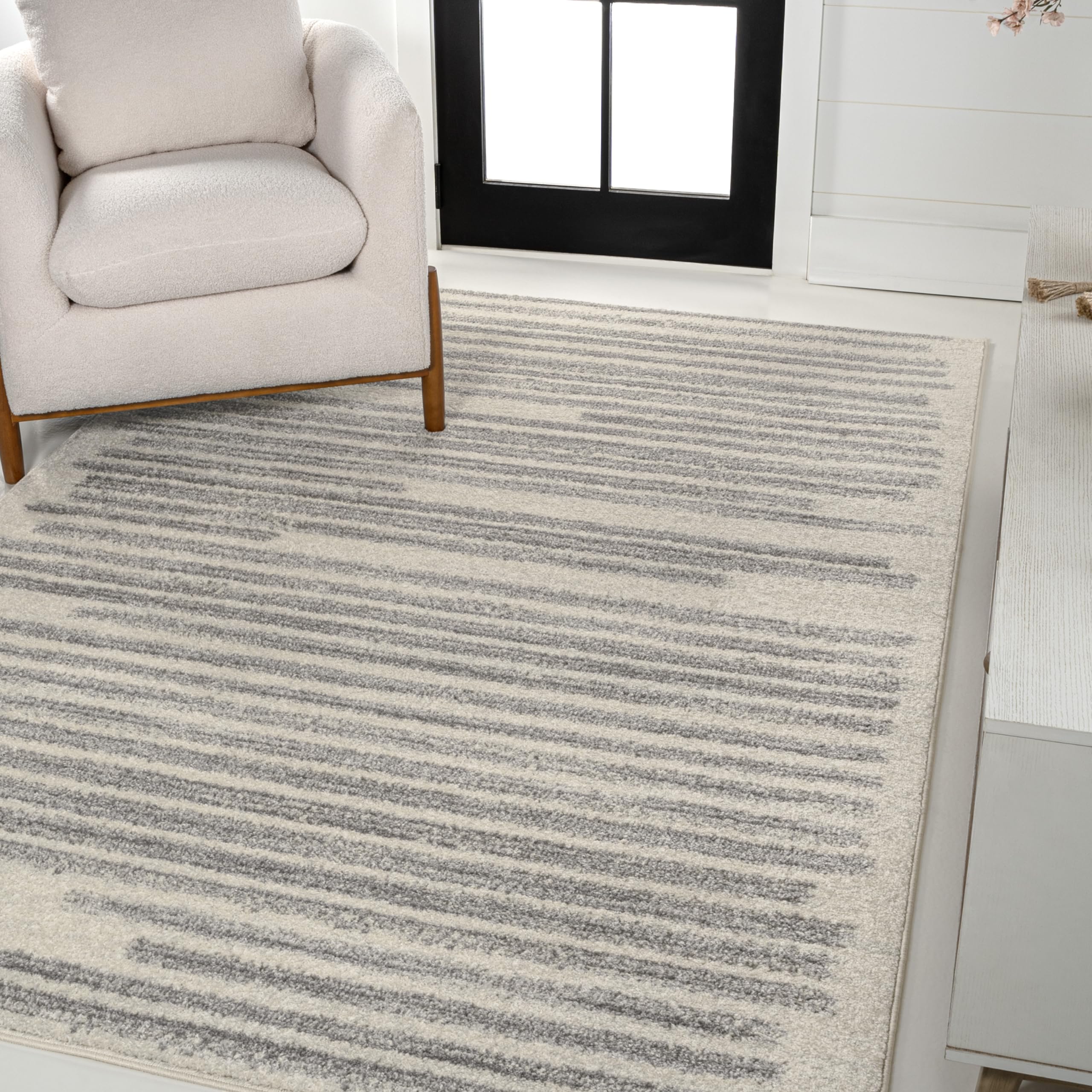 JONATHAN Y MOH207C-3 Khalil Modern Berber Stripe Area Rug, Contemporary, Bohemian, Scandinavian, Minimalistic, Rustic for Living