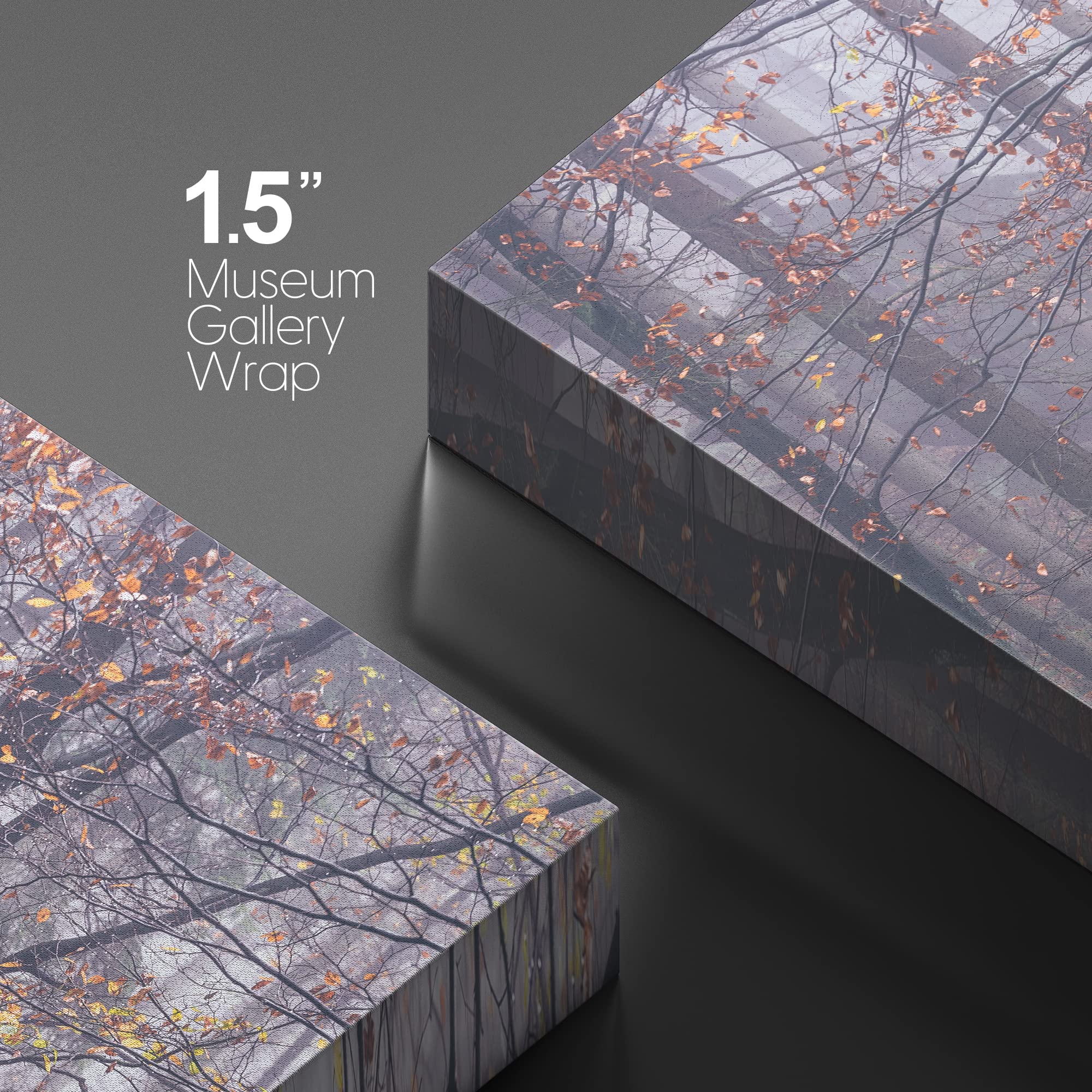 Wall26 Canvas Print Wall Art Misty Autumn Forest & Trees With Yellow Leaves Nature Wilderness Photography Modern Art Rustic Scen