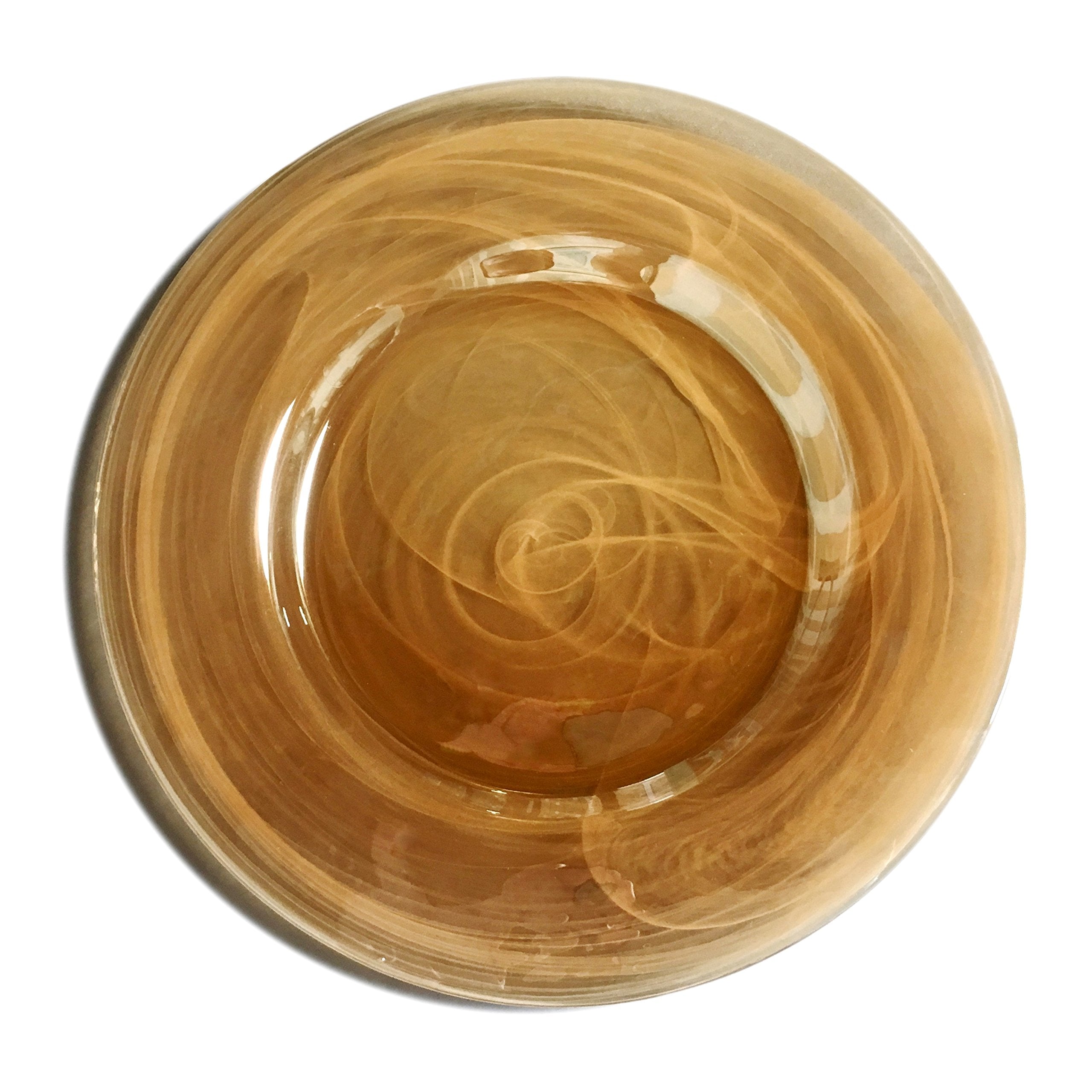 Red Pomegranate Alabaster Charger White Amber Luster 13-Inch