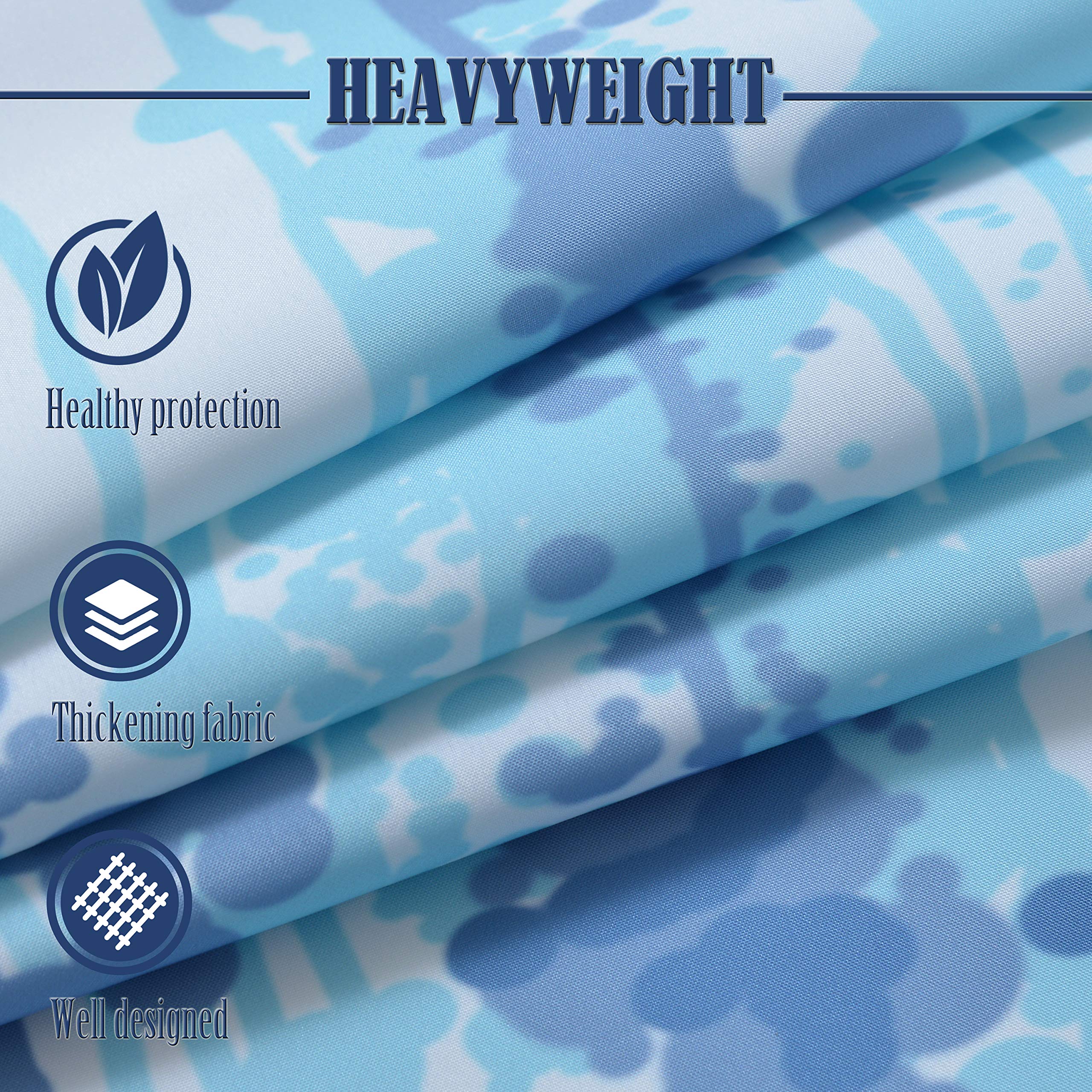 Conbo Mio Hotel Style Shower Curtain for Bathroom with Snap in Liner Water Repellent Machine Washable Shower Curtain (Rendering-Blue  71'' (W) x 74''(H)
