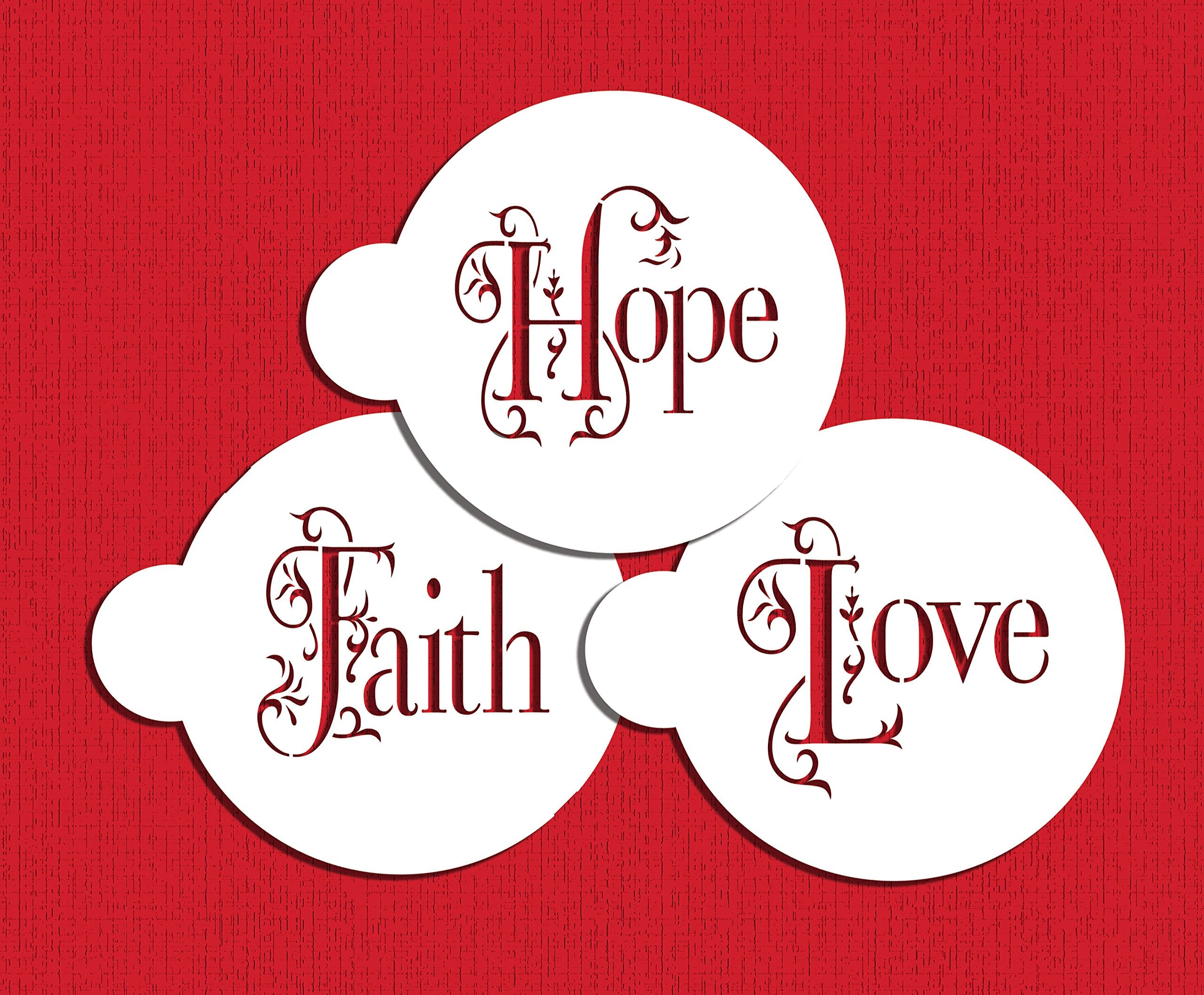 Hope, Faith And Love Cookie Stencil Set C1010 By Designer Stencils