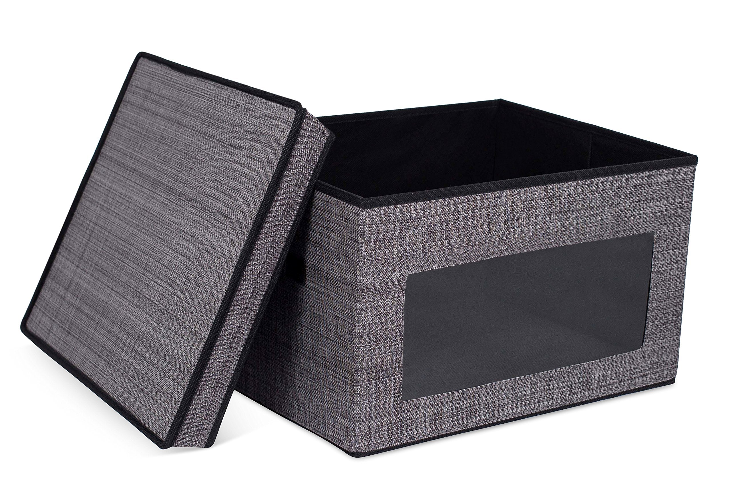 Internet'S Best Storage Box With Window - Durable Storage Bin Basket Containers With Lids And Handles - Clothes Nursery Toys Org