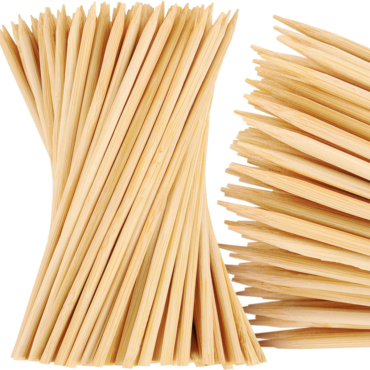 Mallome Bamboo Skewers 6 Inch 100 Pack Smores Sticks - 4Mm Thick Wooden Skewers For Appetizers- Wood Bamboo Sticks For Crafts -