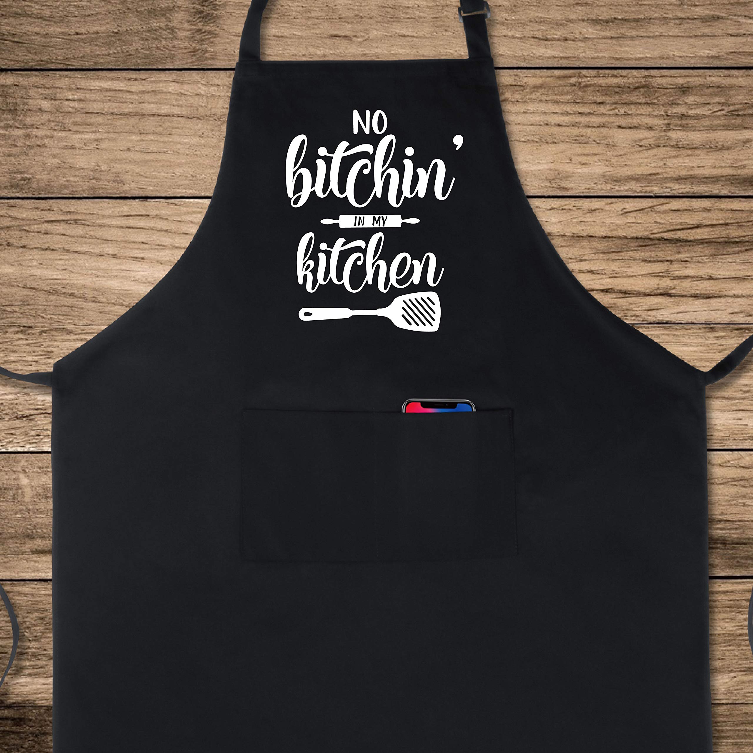 Xornis 100% Cotton Funny Apron For Women Men With 2 Pockets Kitchen Cooking Adjustable Chef Apron Gifts For Wife Husband Mother'