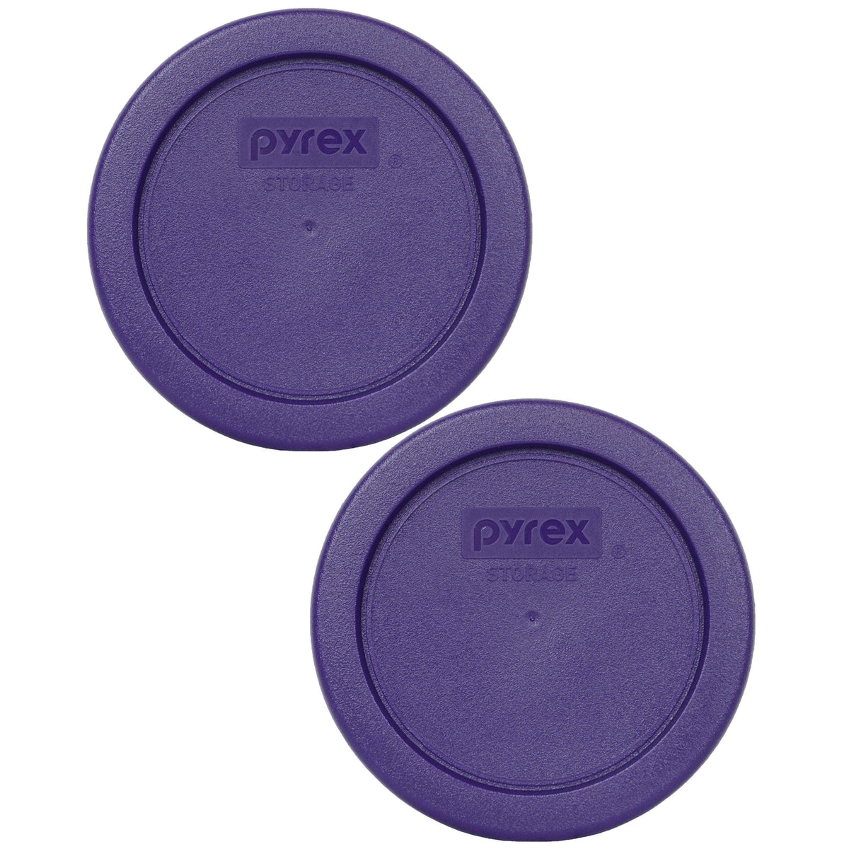 Pyrex 7202-Pc Plum Purple 1-Cup Plastic Food Storage Replacement Lids - 2 Pack Made In The Usa