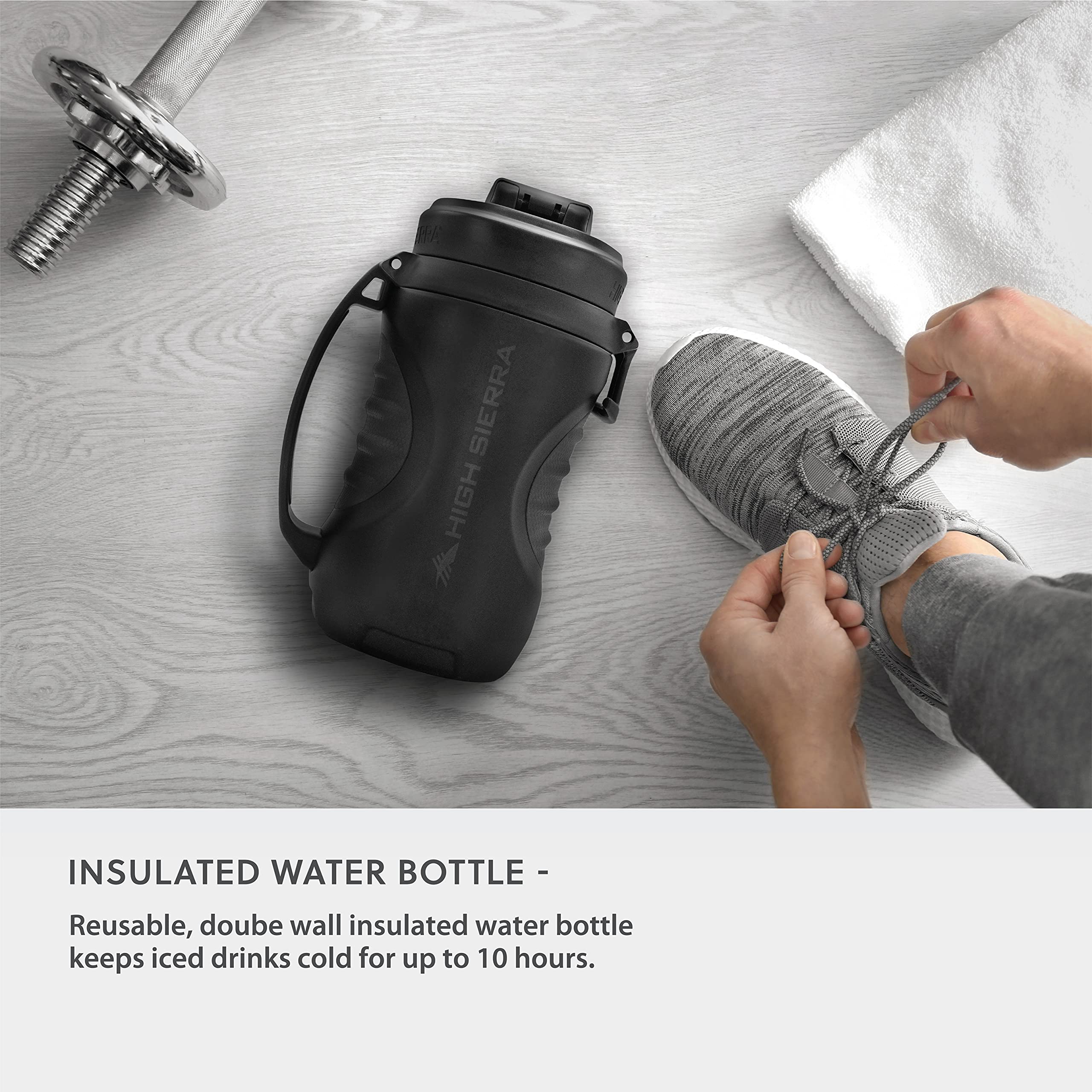 High Sierra, [Bpa Free] 64 Oz Insulated Water Jug, [Silicone Spout - No More Teeth Bumps] Built-In Fence Anchor, Keeps Iced Wate